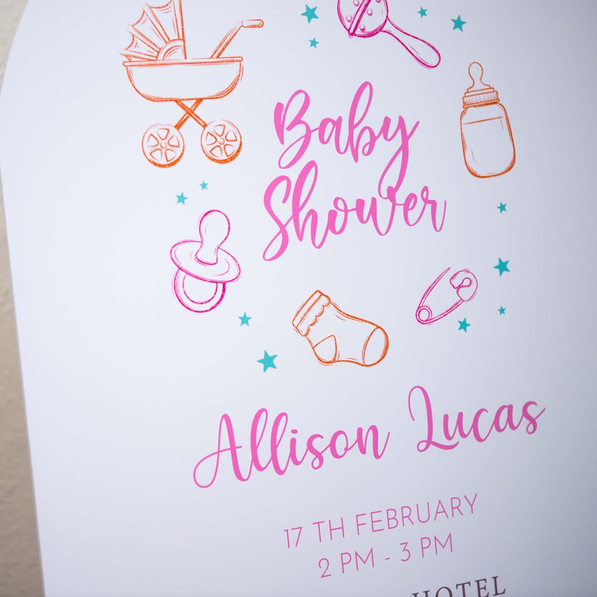 Custom Foam Board Display - Personalised Baby Shower Welcome Sign - Personalised welcome sign - Younique Gifts Melbourne