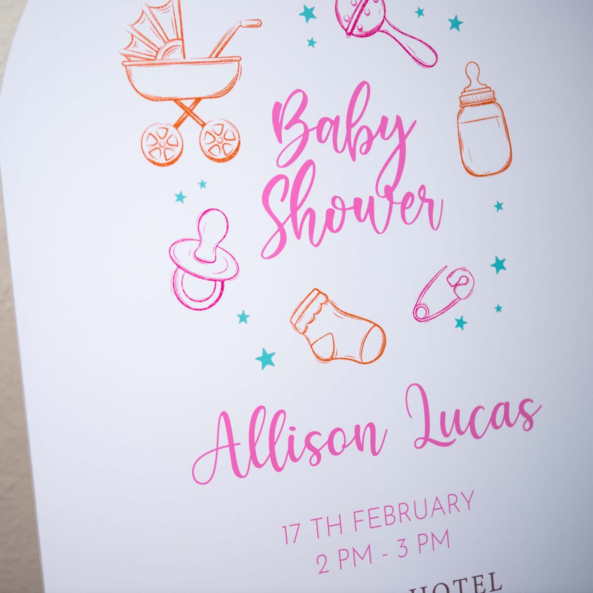 Custom Foam Board Display - Personalised Baby Shower Welcome Sign - Personalised welcome sign - Younique Gifts Melbourne