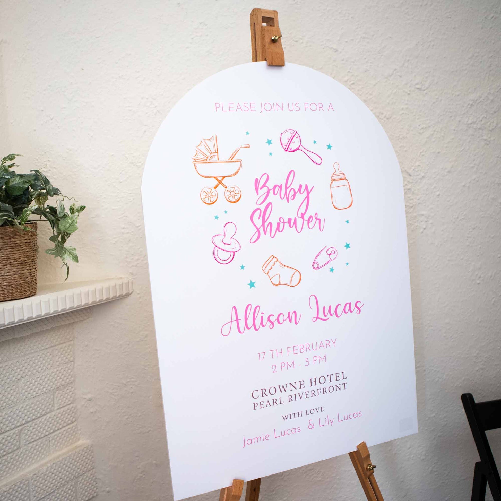 Custom Foam Board Display - Personalised Baby Shower Welcome Sign - Personalised welcome sign - Younique Gifts Melbourne