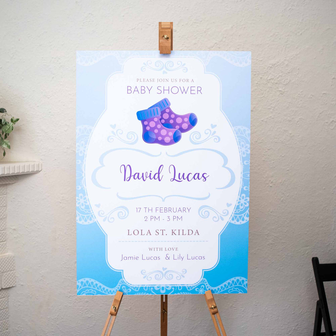 Custom Foam Board Display - Personalised Baby Shower Welcome Sign - Personalised welcome sign - Younique Gifts Melbourne