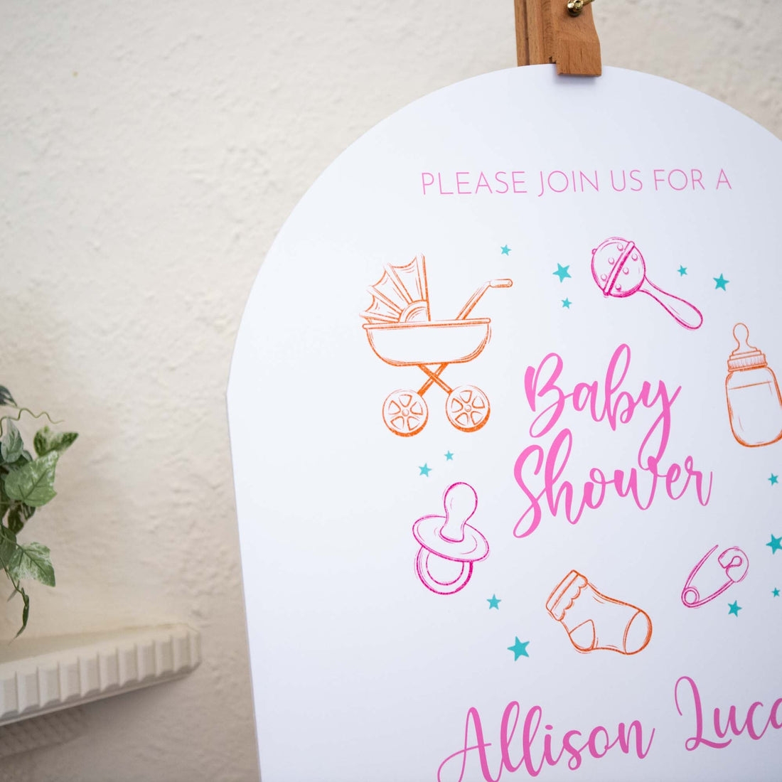 Custom Foam Board Display - Personalised Baby Shower Welcome Sign - Personalised welcome sign - Younique Gifts Melbourne