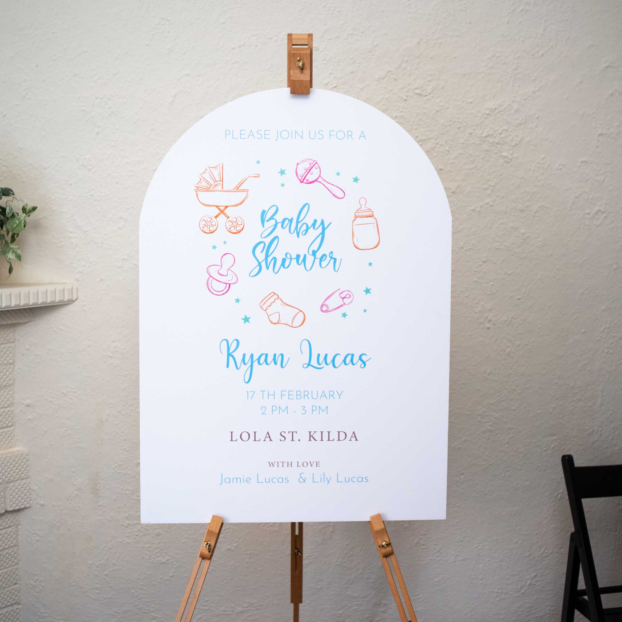 Custom Foam Board Display - Personalised Baby Shower Welcome Sign - Personalised welcome sign - Younique Gifts Melbourne