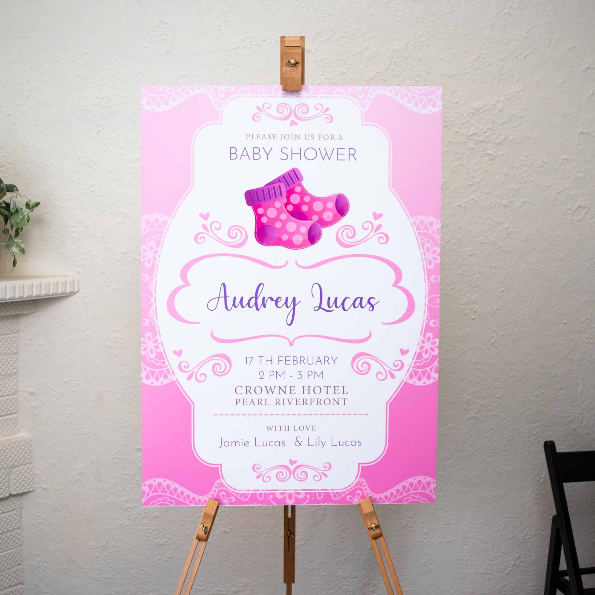 Custom Foam Board Display - Personalised Baby Shower Welcome Sign - Personalised welcome sign - Younique Gifts Melbourne