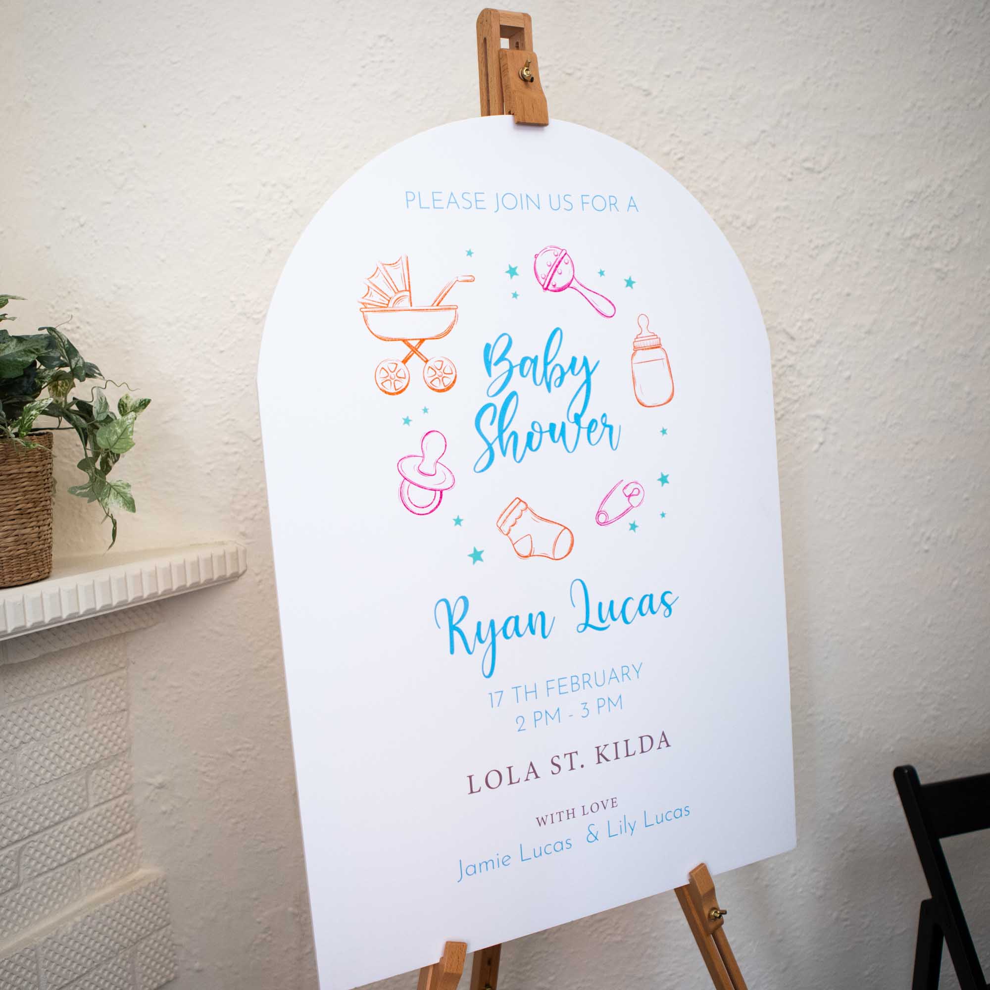Custom Foam Board Display - Personalised Baby Shower Welcome Sign - Personalised welcome sign - Younique Gifts Melbourne