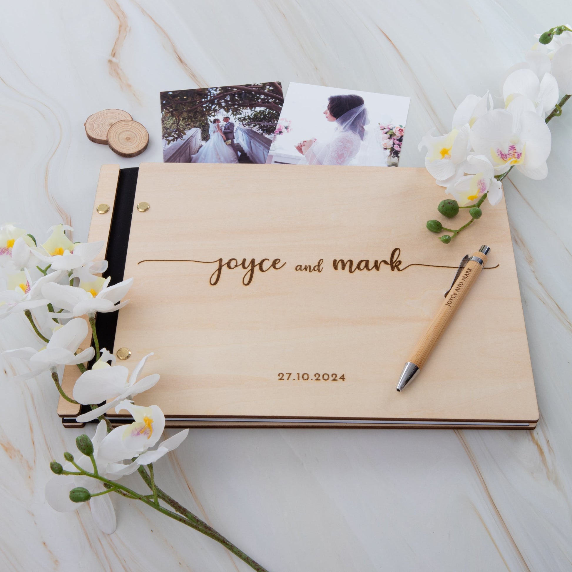 Custom Wedding Guest Book AU – Personalised & Engraved in Australia - Personalised Guest book - Younique Gifts Melbourne