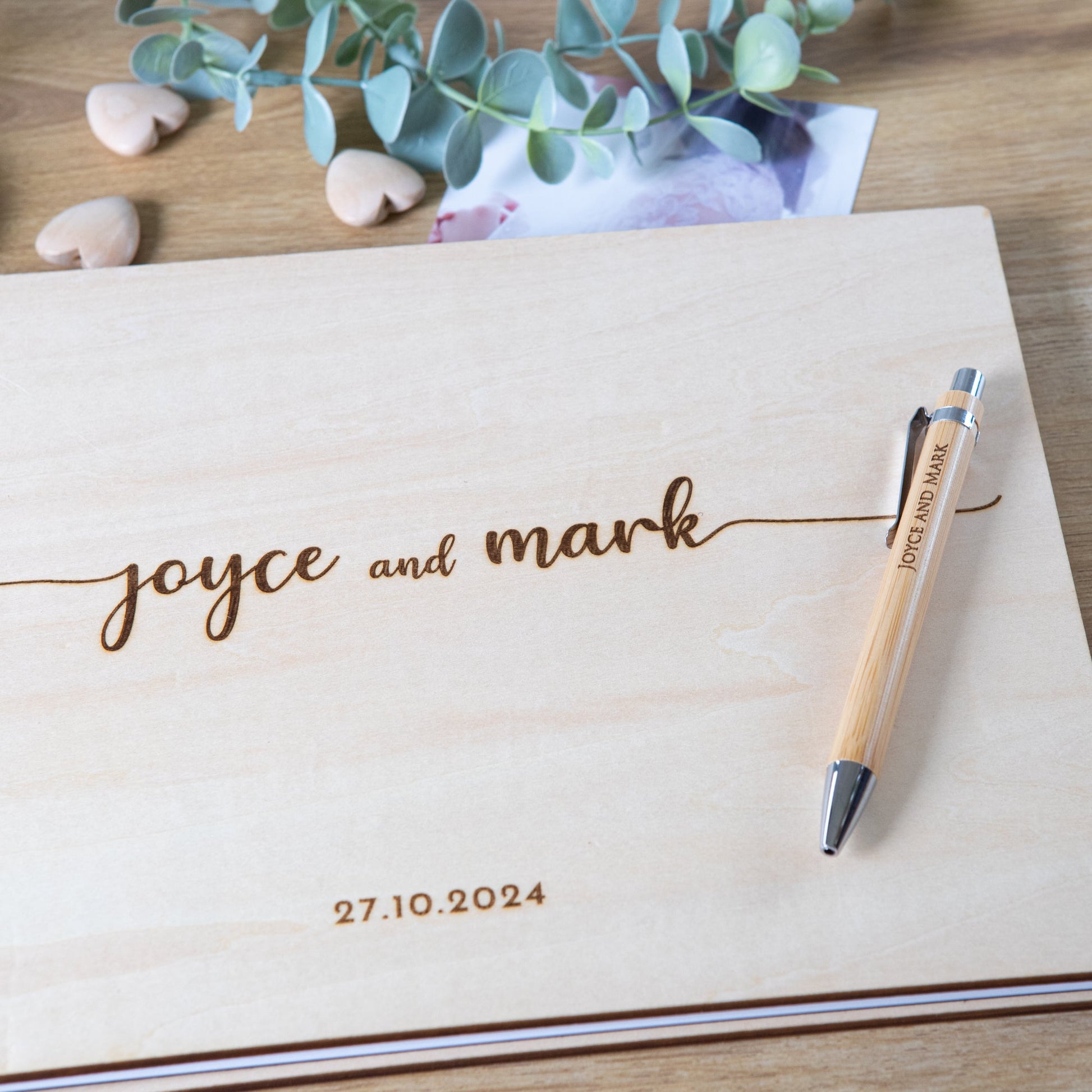 Custom Wedding Guest Book AU – Personalised & Engraved in Australia - Personalised Guest book - Younique Gifts Melbourne