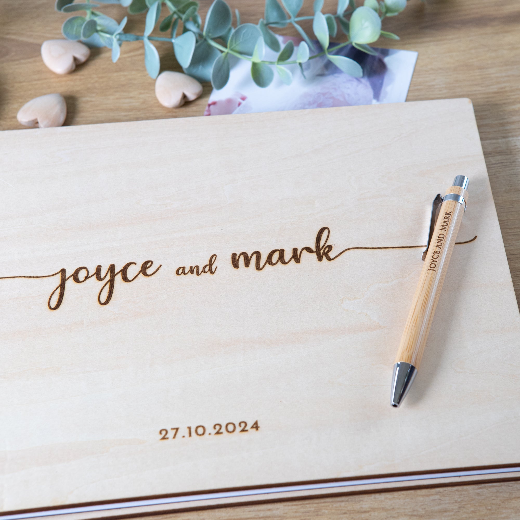 Custom Wedding Guest Book AU – Personalised & Engraved in Australia - Personalised Guest book - Younique Gifts Melbourne