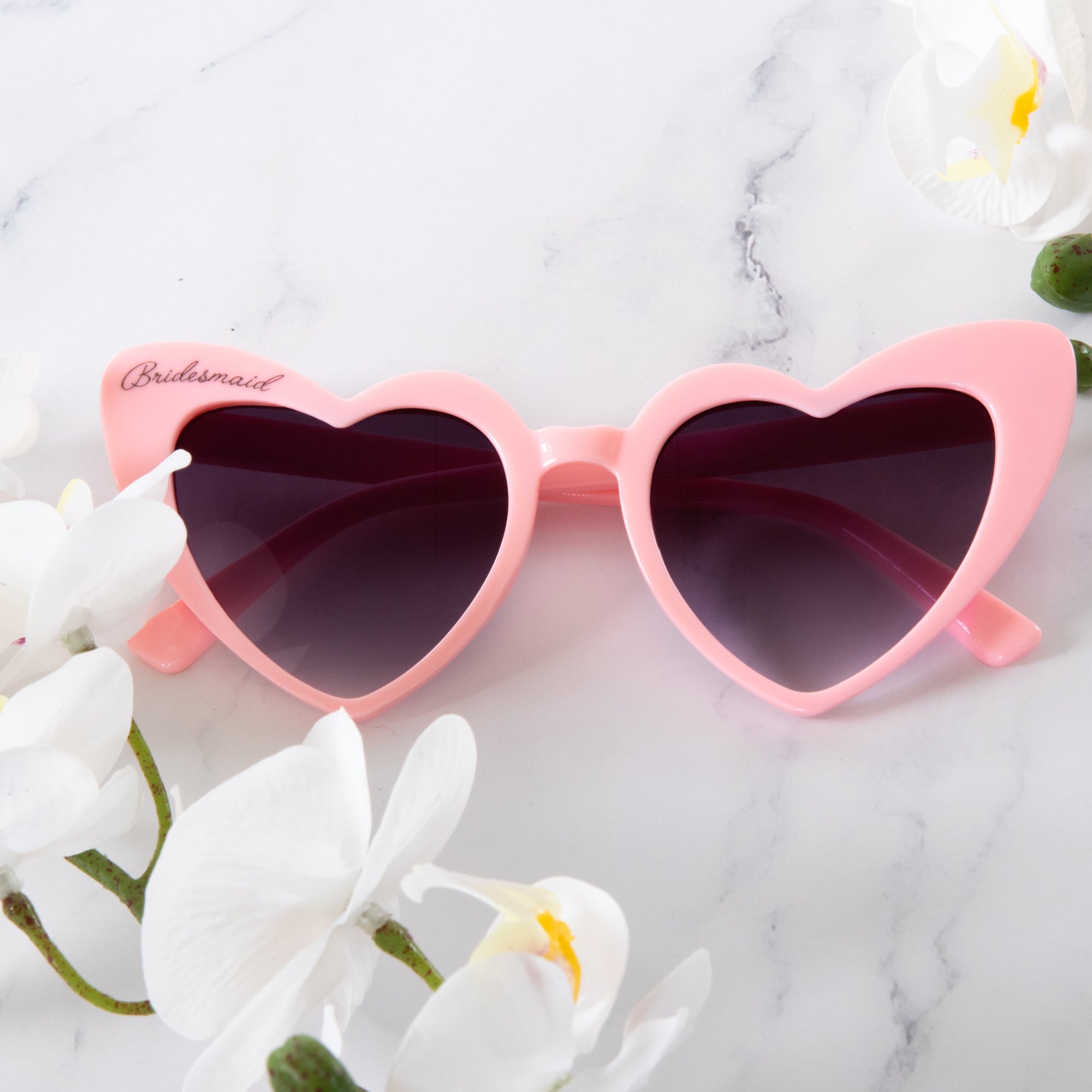 Customised Funky Sunglasses with Love Heart Shaped for Bridesmaid Party,Bachelorette party, Hens Party - Personalised wedding gift - Younique Gifts Melbourne