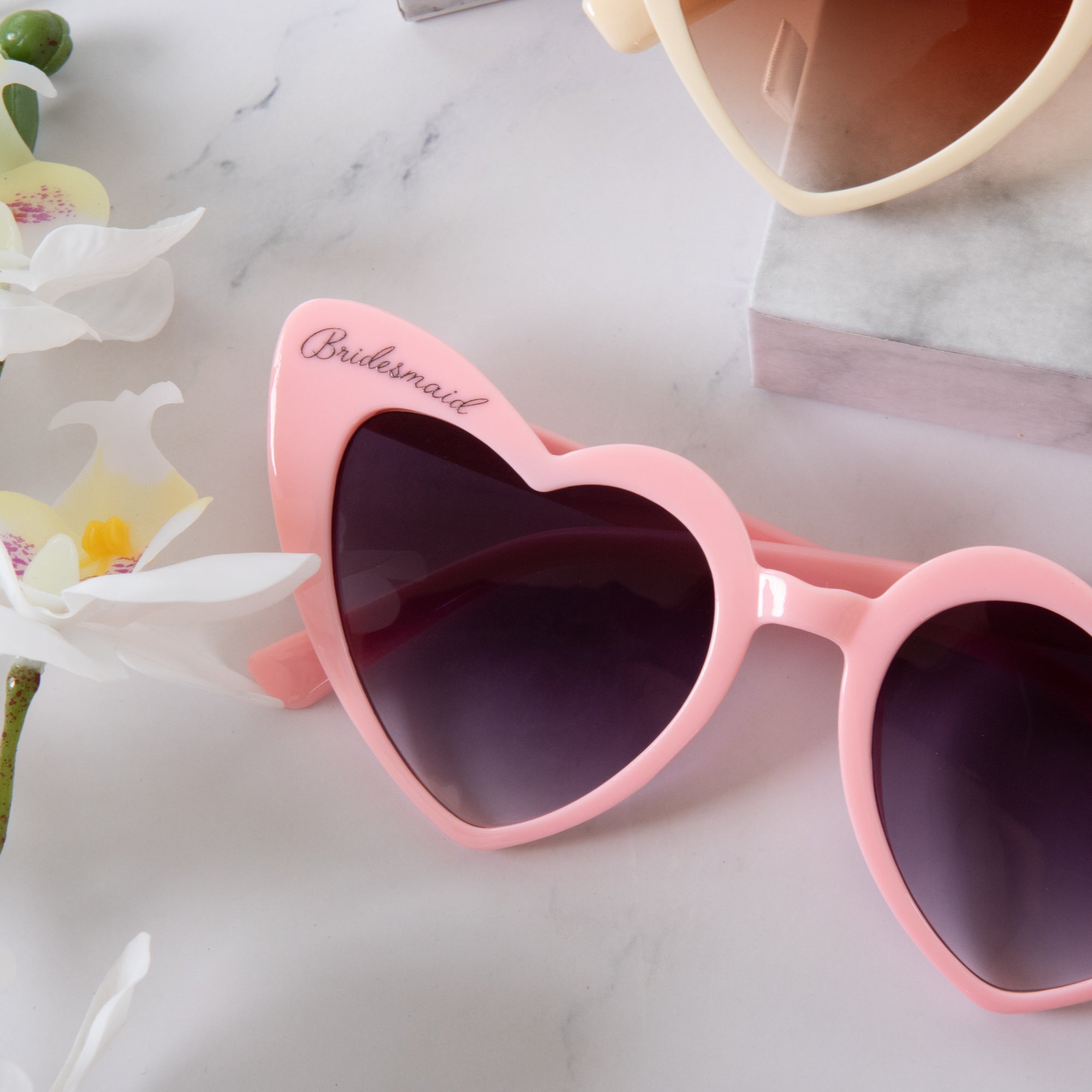 Customised Funky Sunglasses with Love Heart Shaped for Bridesmaid Party,Bachelorette party, Hens Party - Personalised wedding gift - Younique Gifts Melbourne