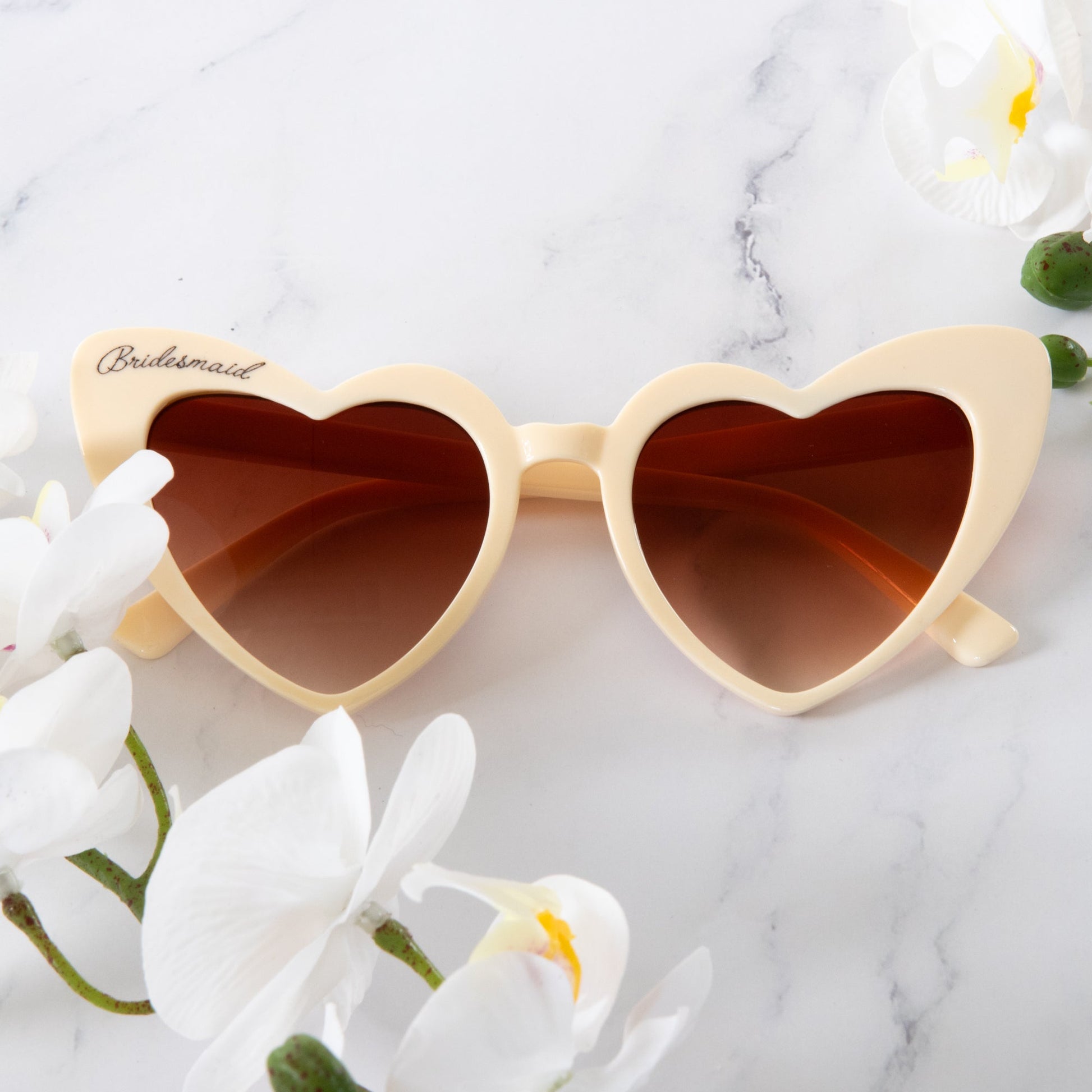 Customised Funky Sunglasses with Love Heart Shaped for Bridesmaid Party,Bachelorette party, Hens Party - Personalised wedding gift - Younique Gifts Melbourne