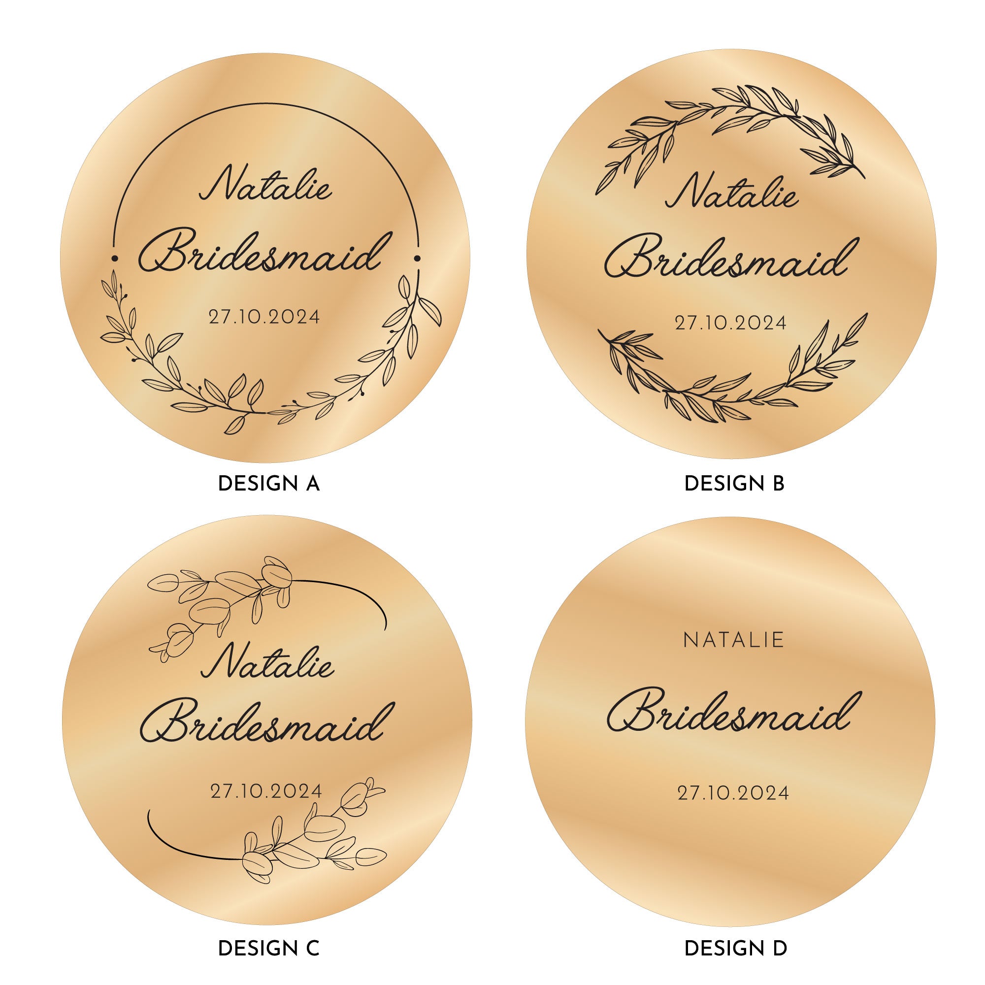 Bridesmaid Gift Box Ideas, Personalised soy candle with wooden lid Custom