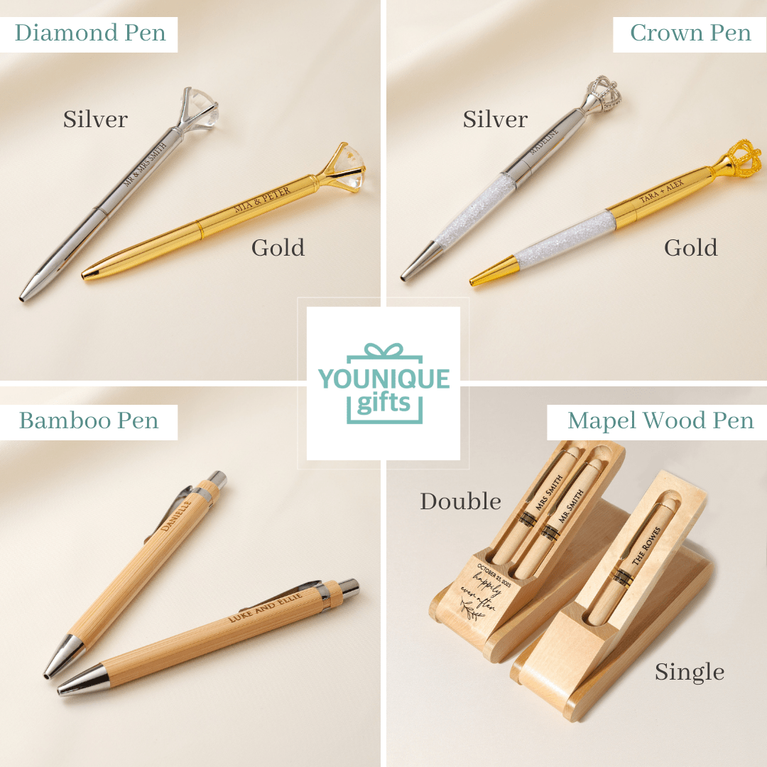 Elegant Wedding Guest Book – Personalised Names & Wedding Date - Personalised Guest book - Younique Gifts Melbourne