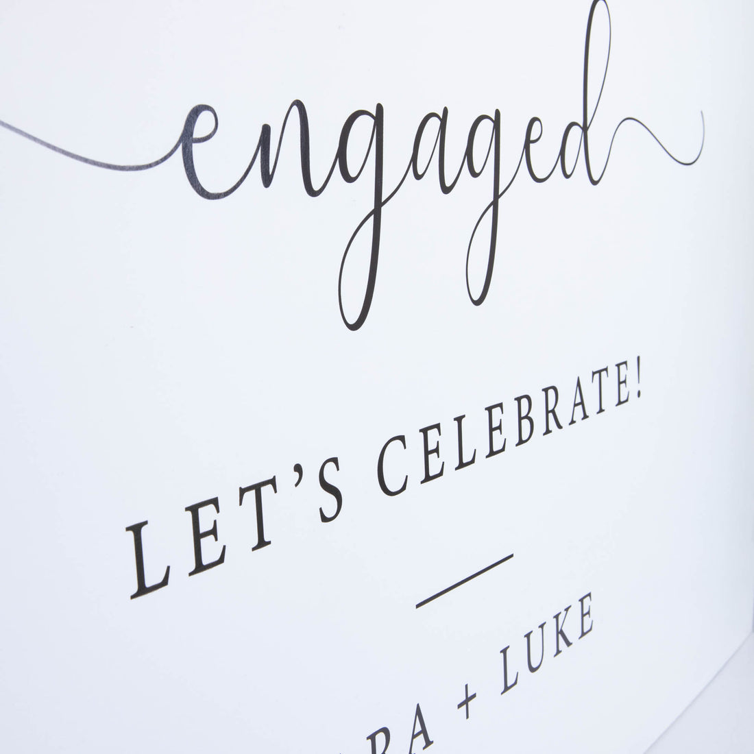 Custom printed engagement sign foam board, Personalised Wedding Welcome sign in White