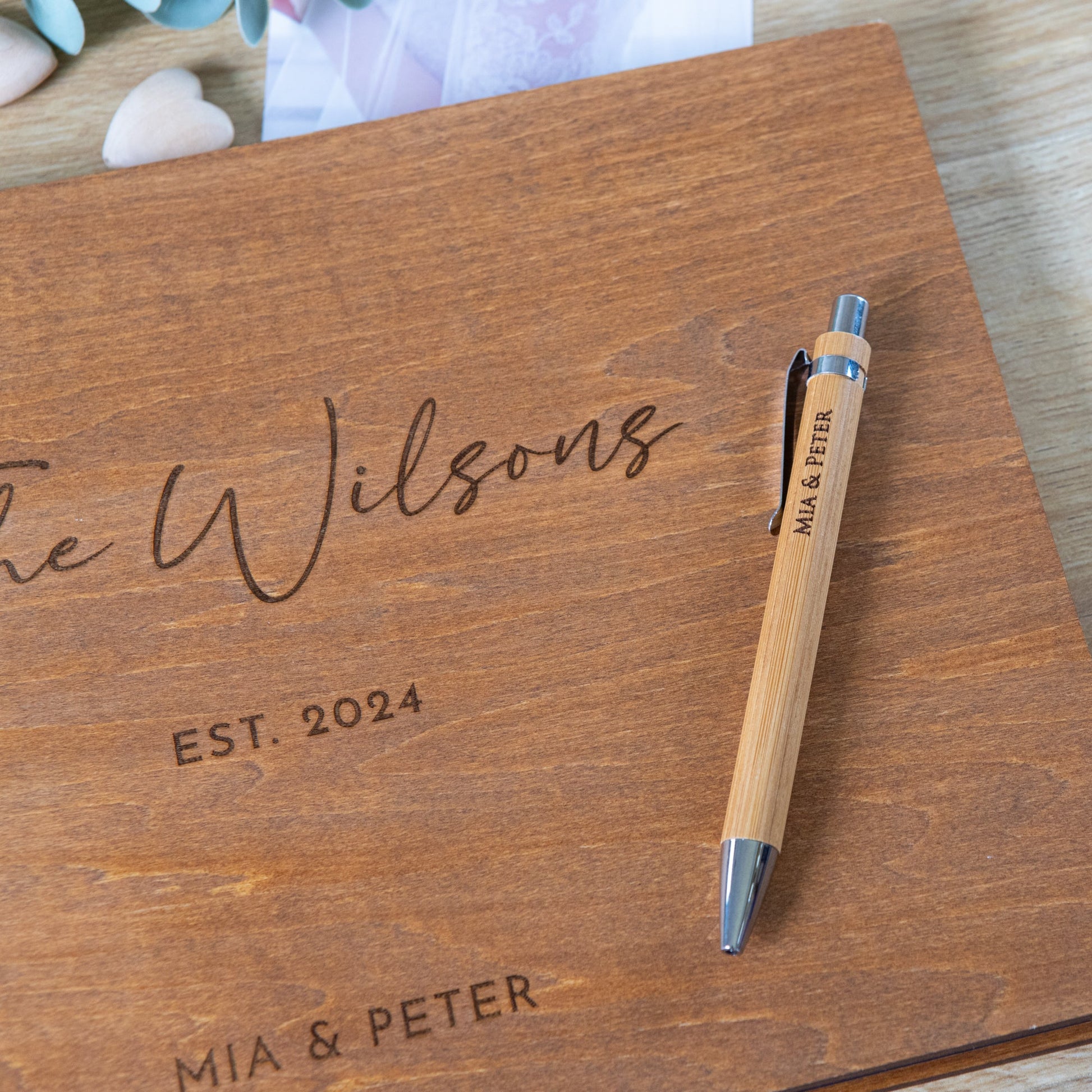 Engraved Wedding Guest Book – Custom Names & Date, Lasting Keepsake - Personalised Guest book - Younique Gifts Melbourne