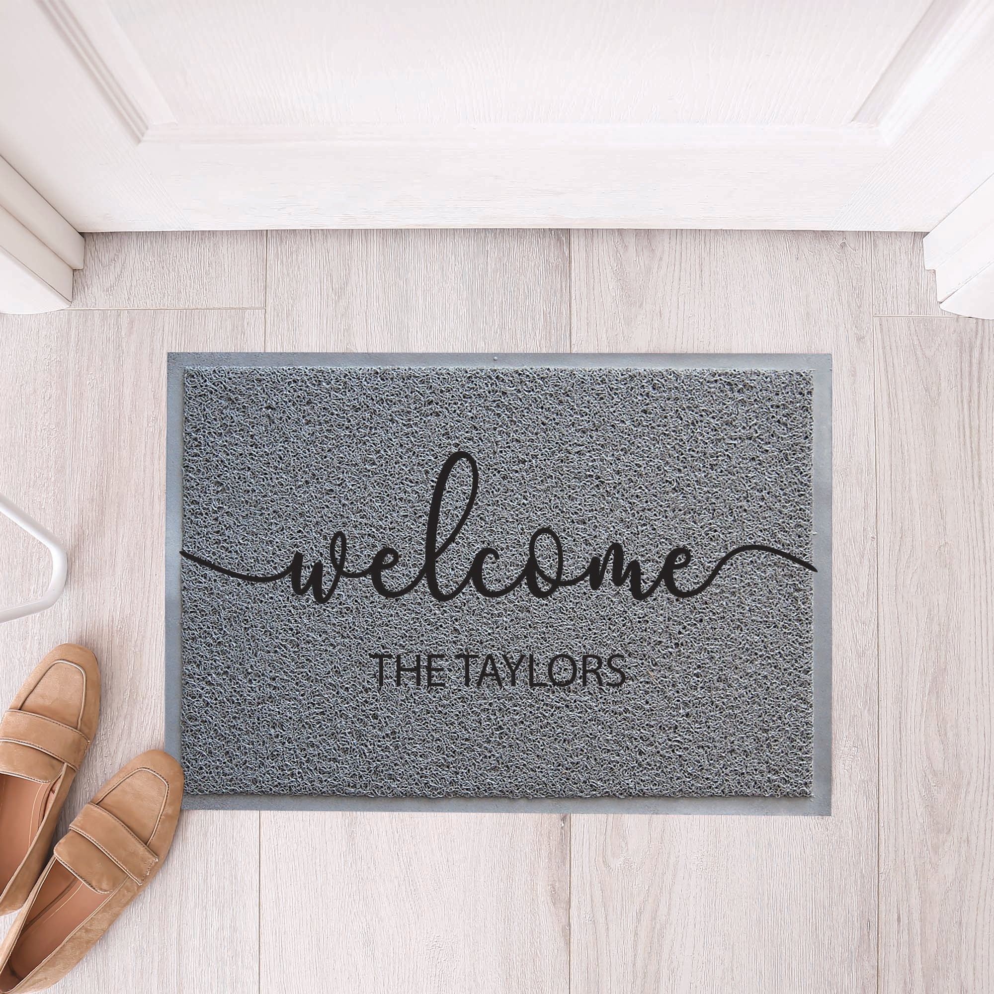 Personalised Welcome Coil Mat, Custom Gift for Housewarming Party