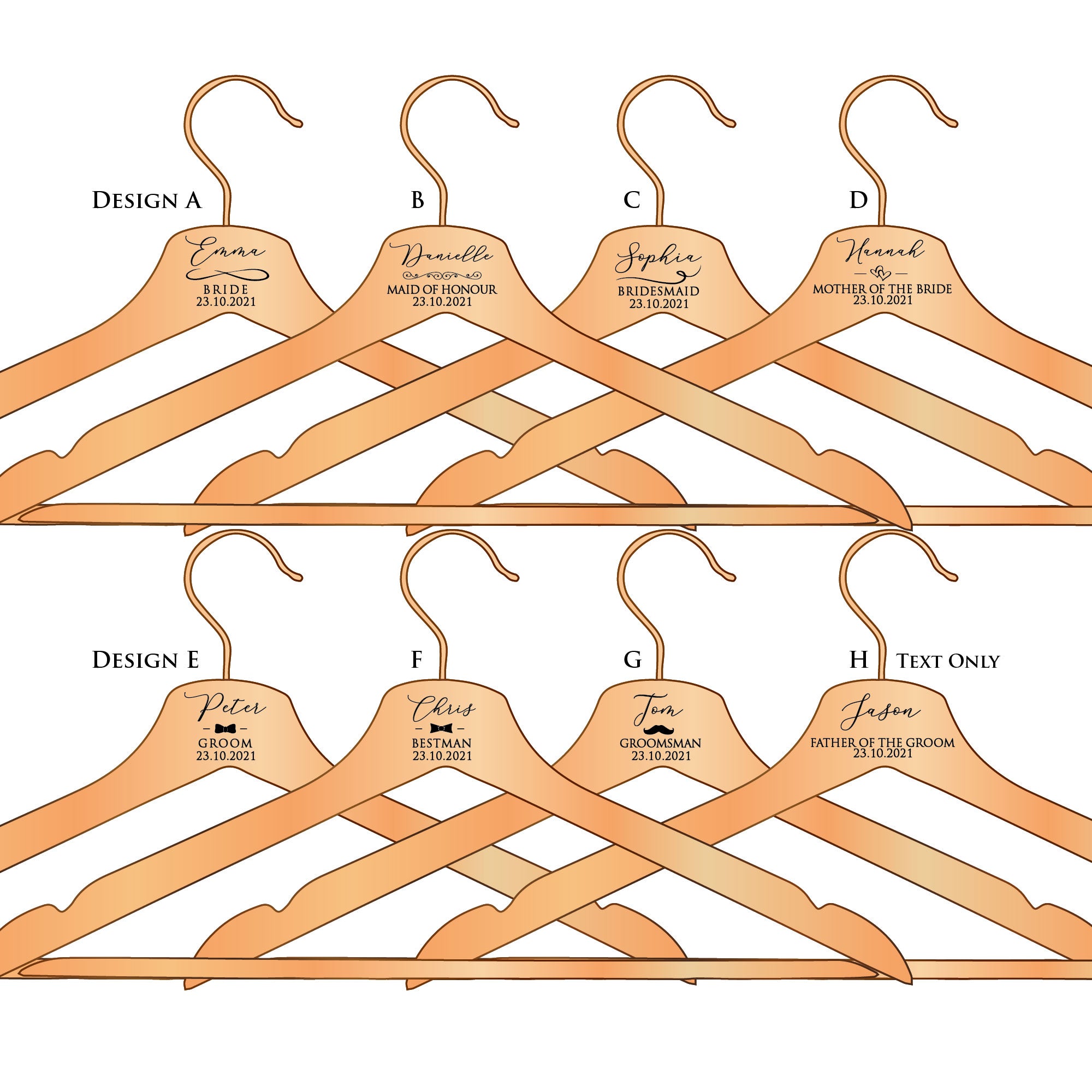 Personalised Laser Engraved Wooden Coat Hanger, Bridesmaid Gift