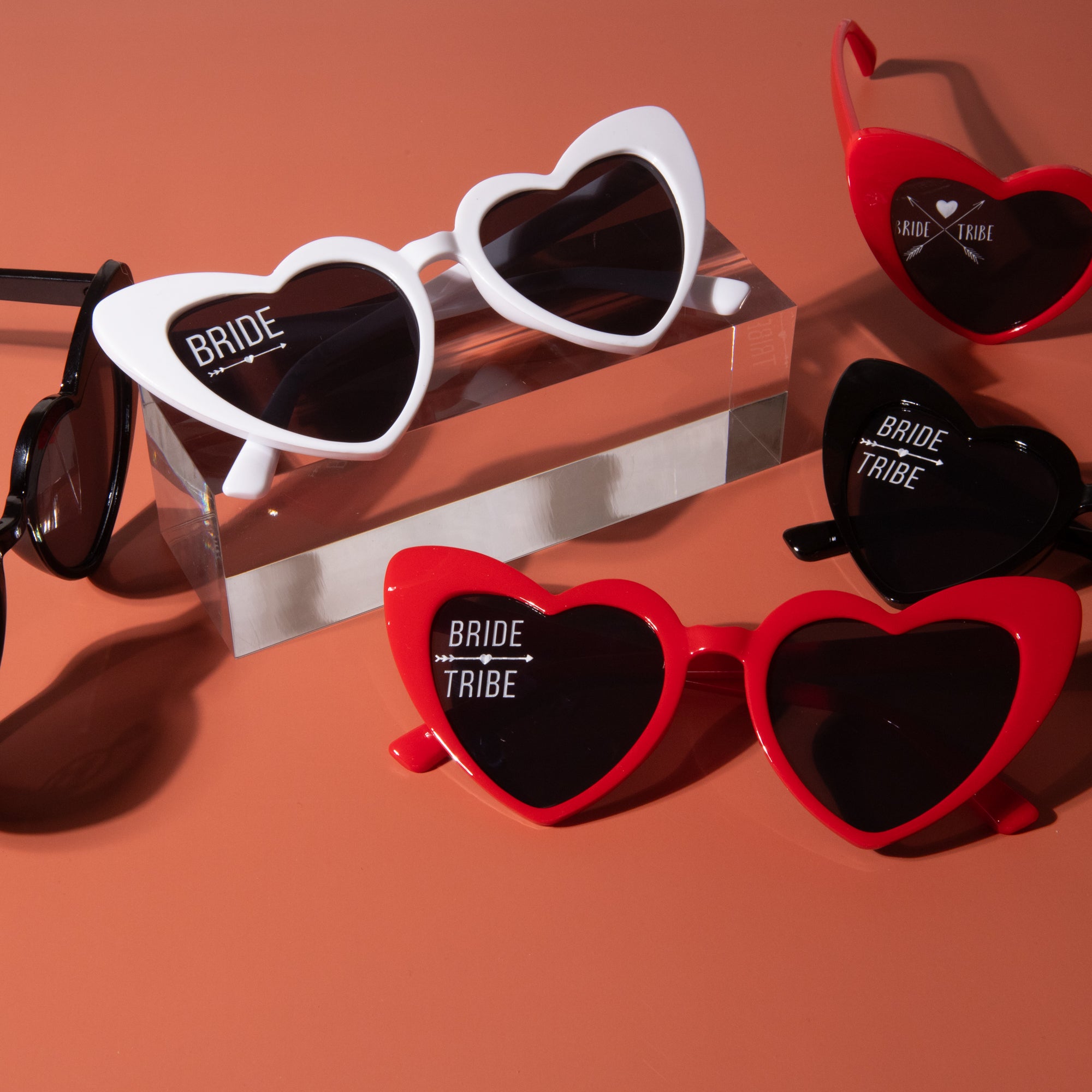 Personalised heart shaped sunglasses for Wedding photo
