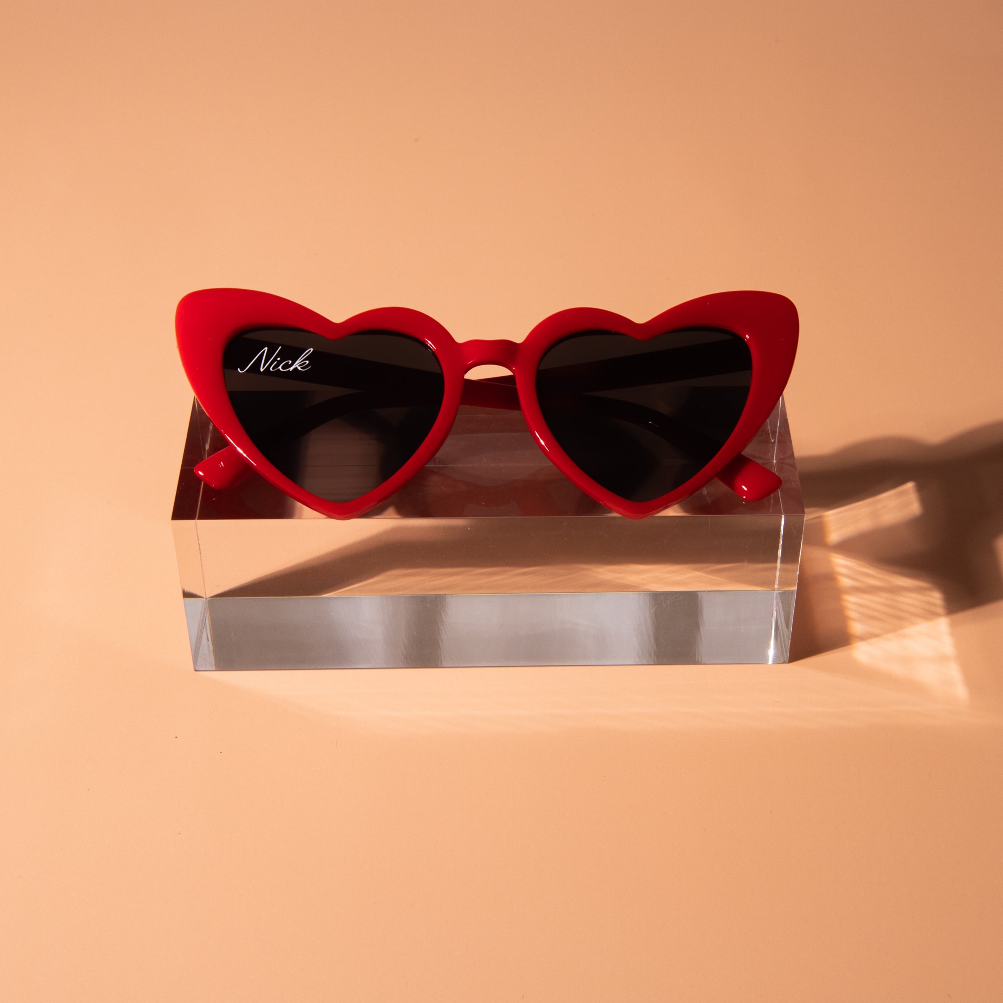 Personalised heart shaped sunglasses, Hen party