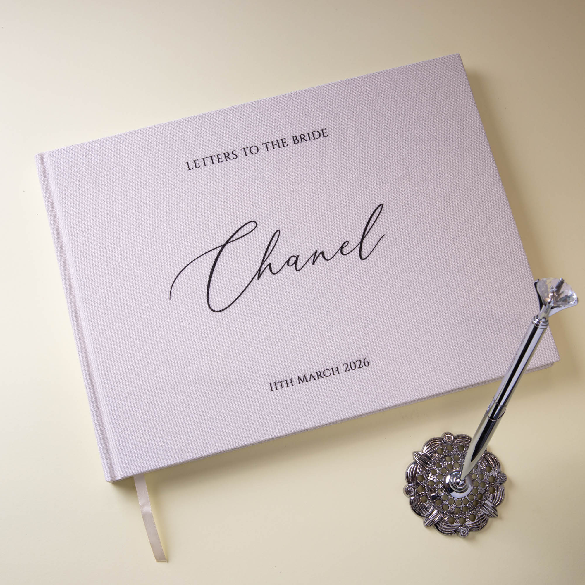 Letters to the bride, Linen Cover Guestbook - Younique Gifts