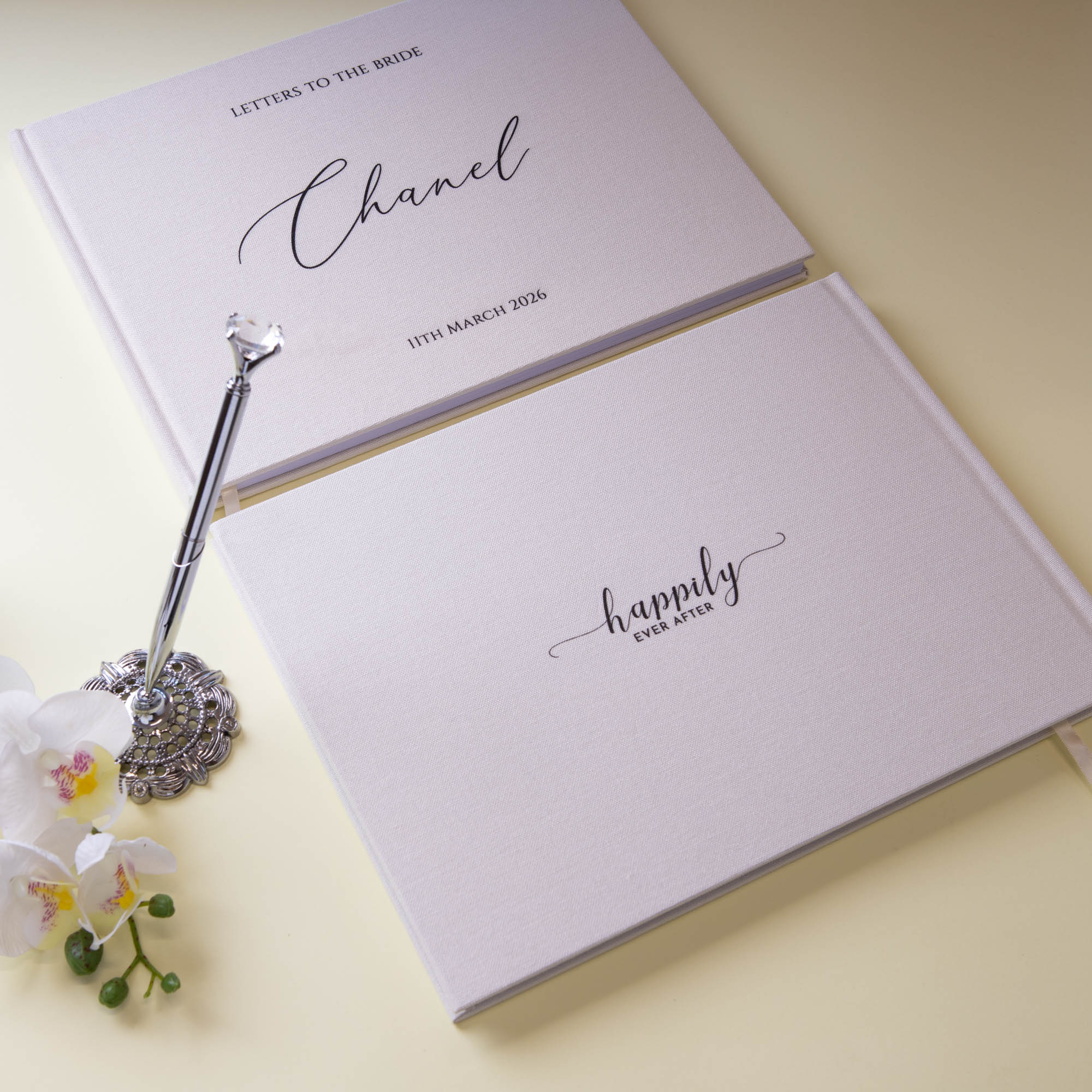 Letters to the bride, Linen Cover Guestbook - Younique Gifts