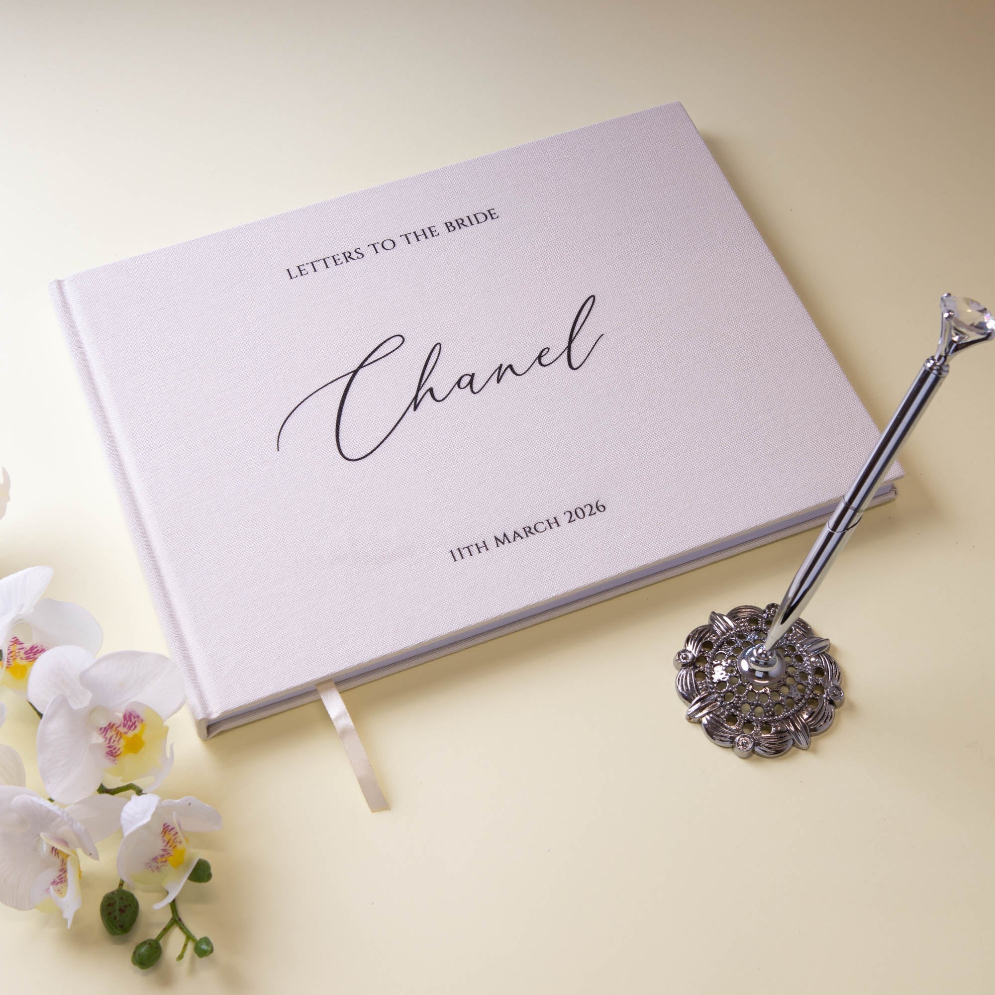 Letters to the bride, Linen Cover Guestbook - Younique Gifts