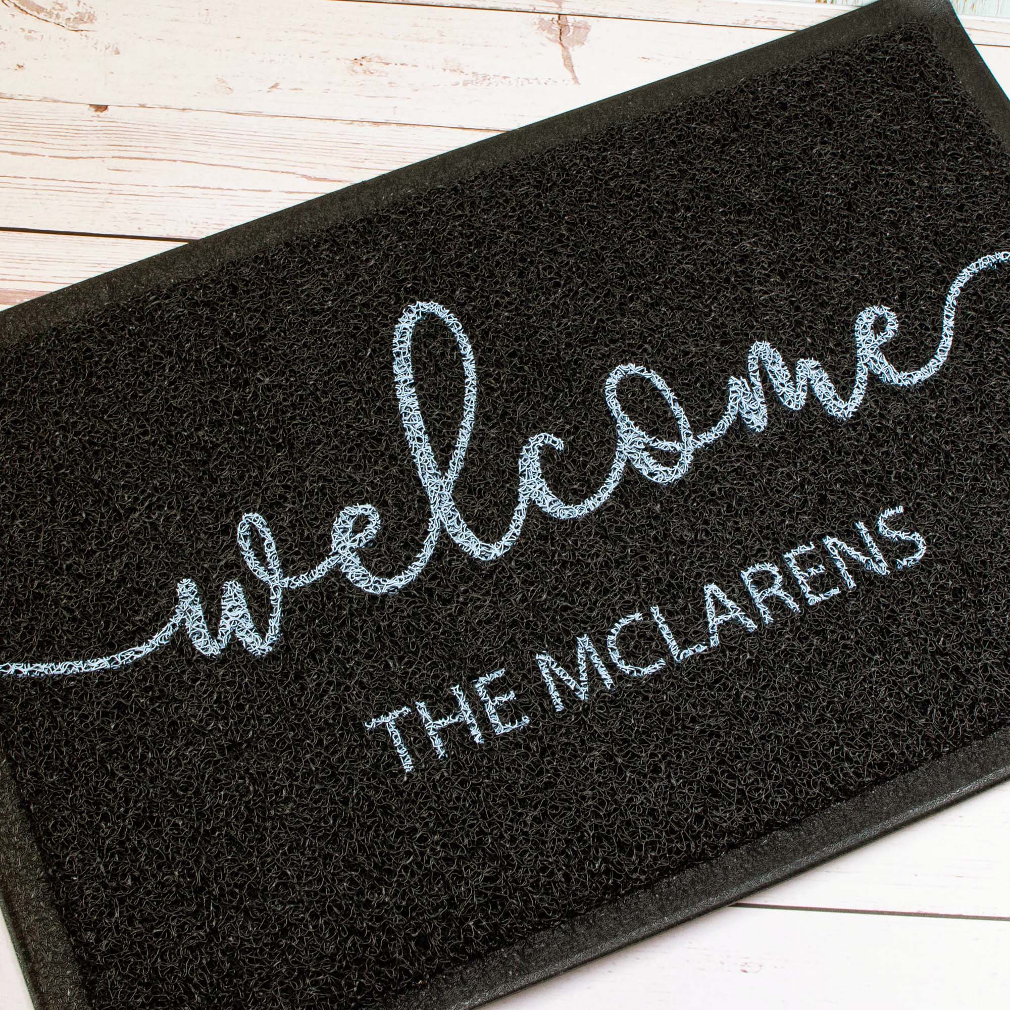 Personalised Welcome Coil Mat, Custom Gift for Housewarming Party