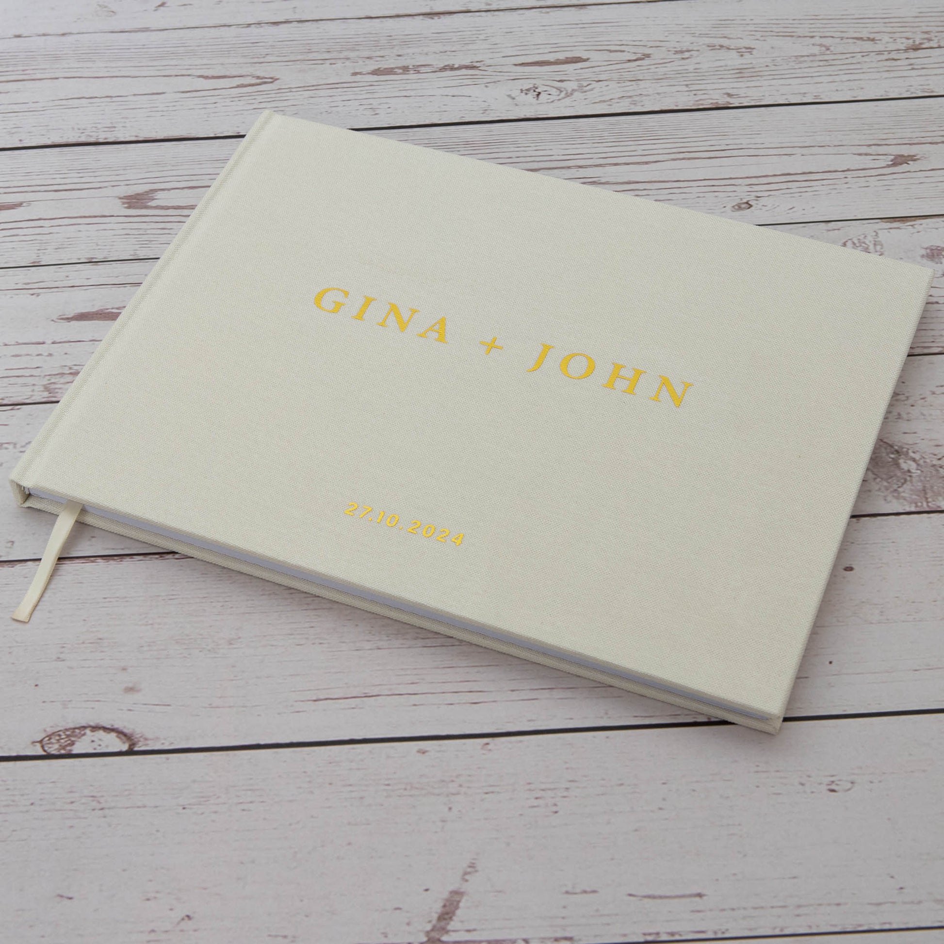 Luxury Personalised Wedding Guest Book – Premium Cover & Gold Texts - Personalised Guest book - Younique Gifts Melbourne