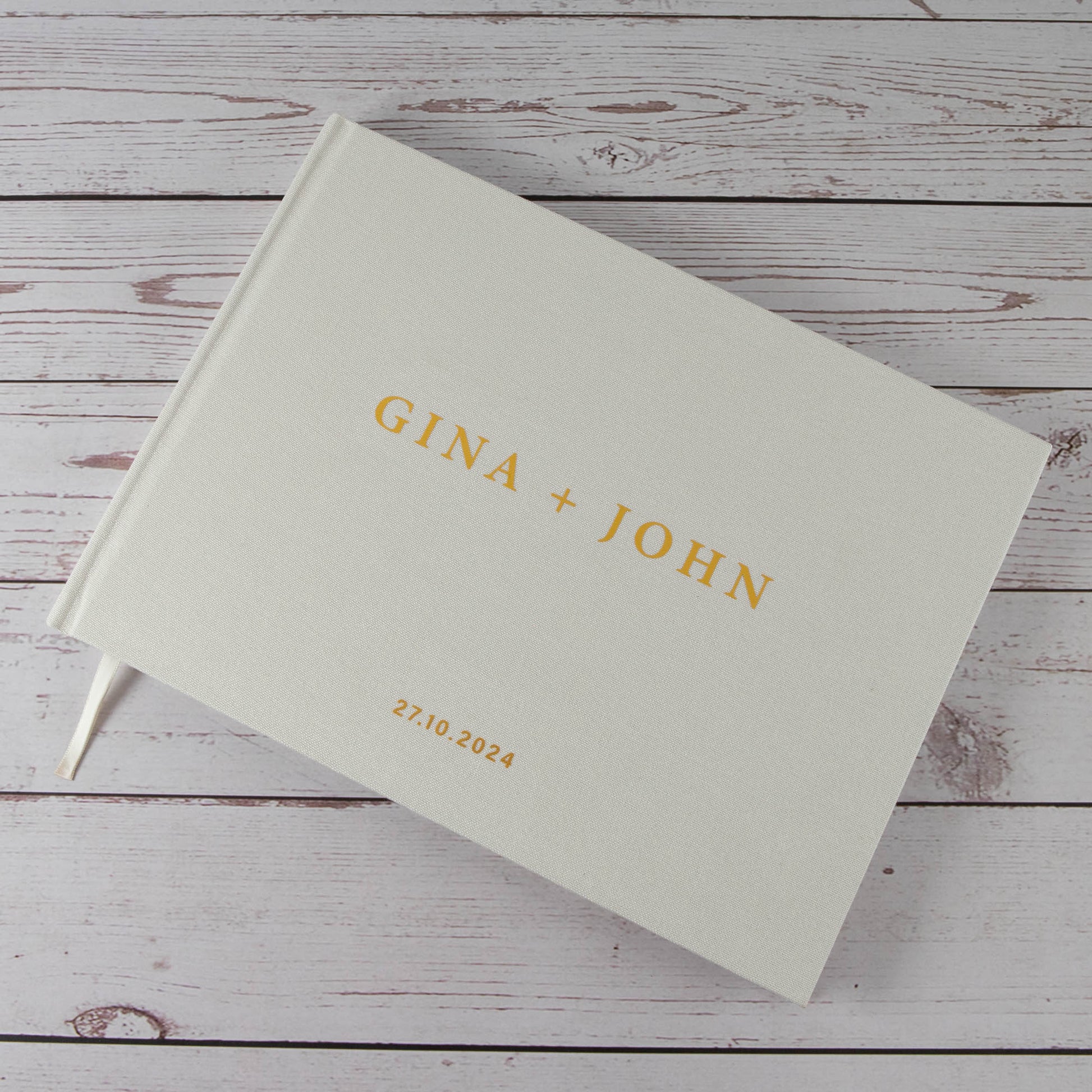 Luxury Personalised Wedding Guest Book – Premium Cover & Gold Texts - Personalised Guest book - Younique Gifts Melbourne