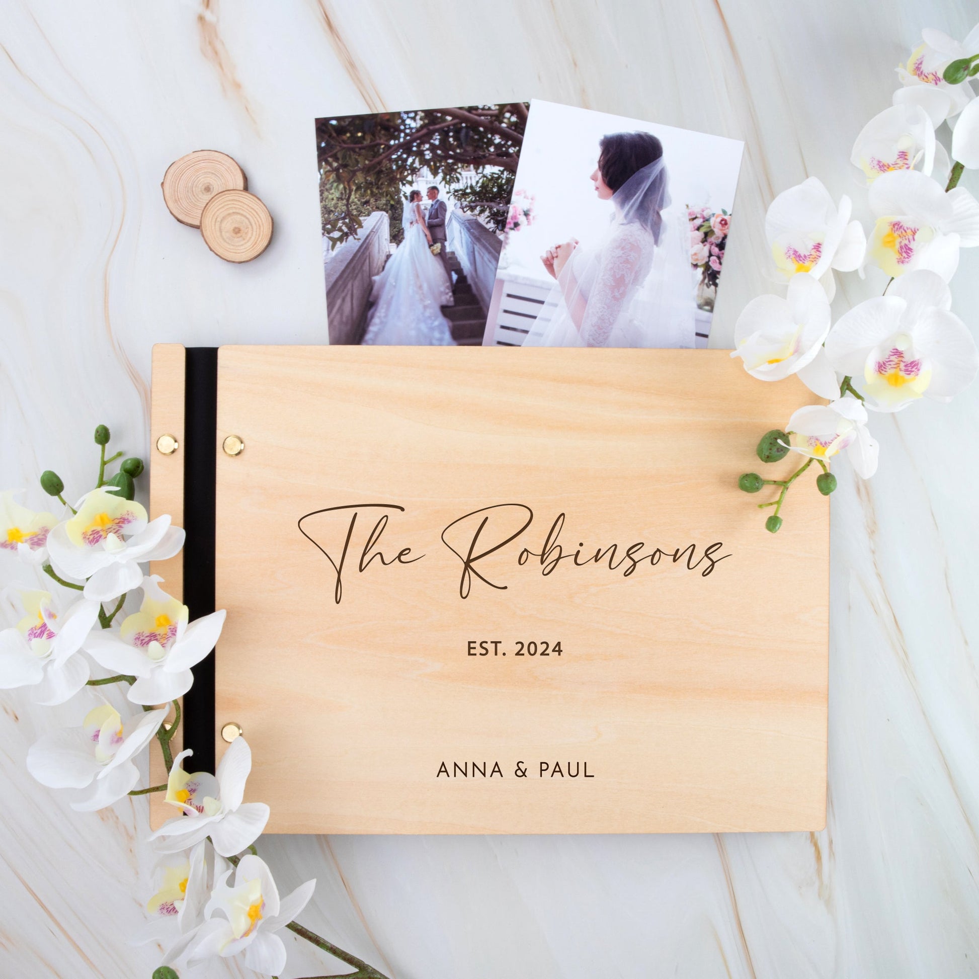 Luxury Personalised Wedding Guest Book – Premium Wood & Custom Engrave - Personalised Guest book - Younique Gifts Melbourne