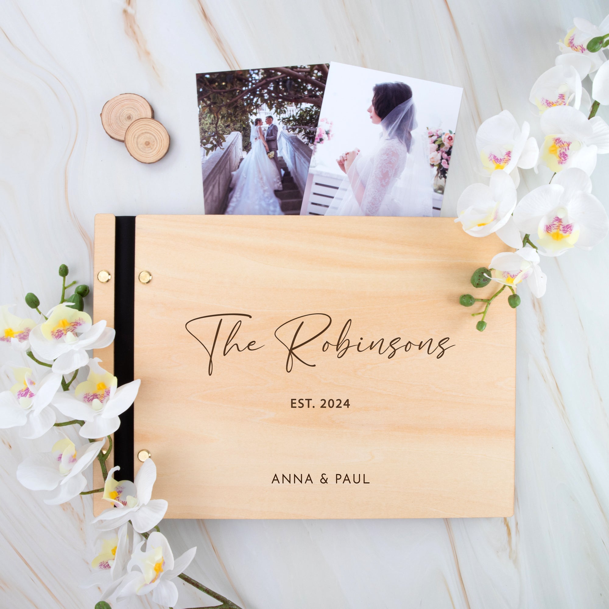Luxury Personalised Wedding Guest Book – Premium Wood & Custom Engrave - Personalised Guest book - Younique Gifts Melbourne