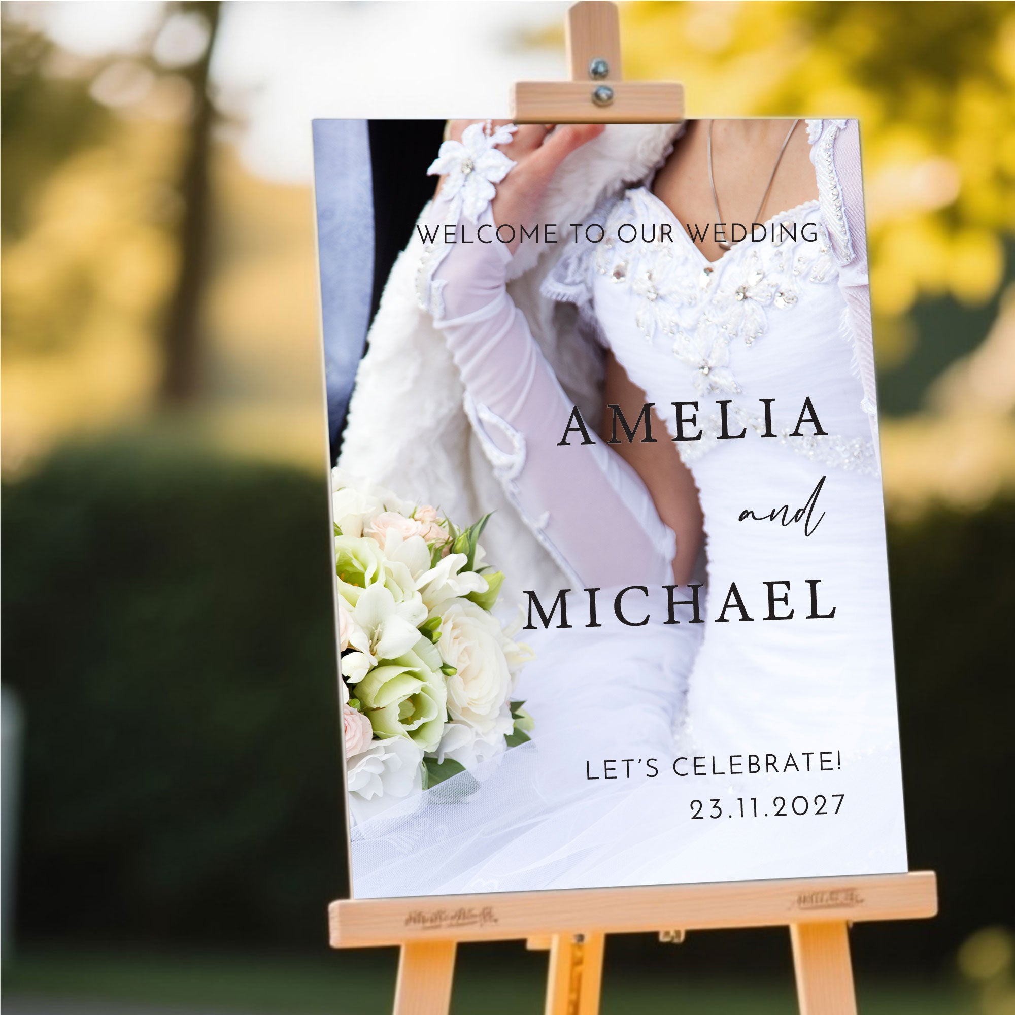 Printed Wedding Welcome sign | Mirror Portrait