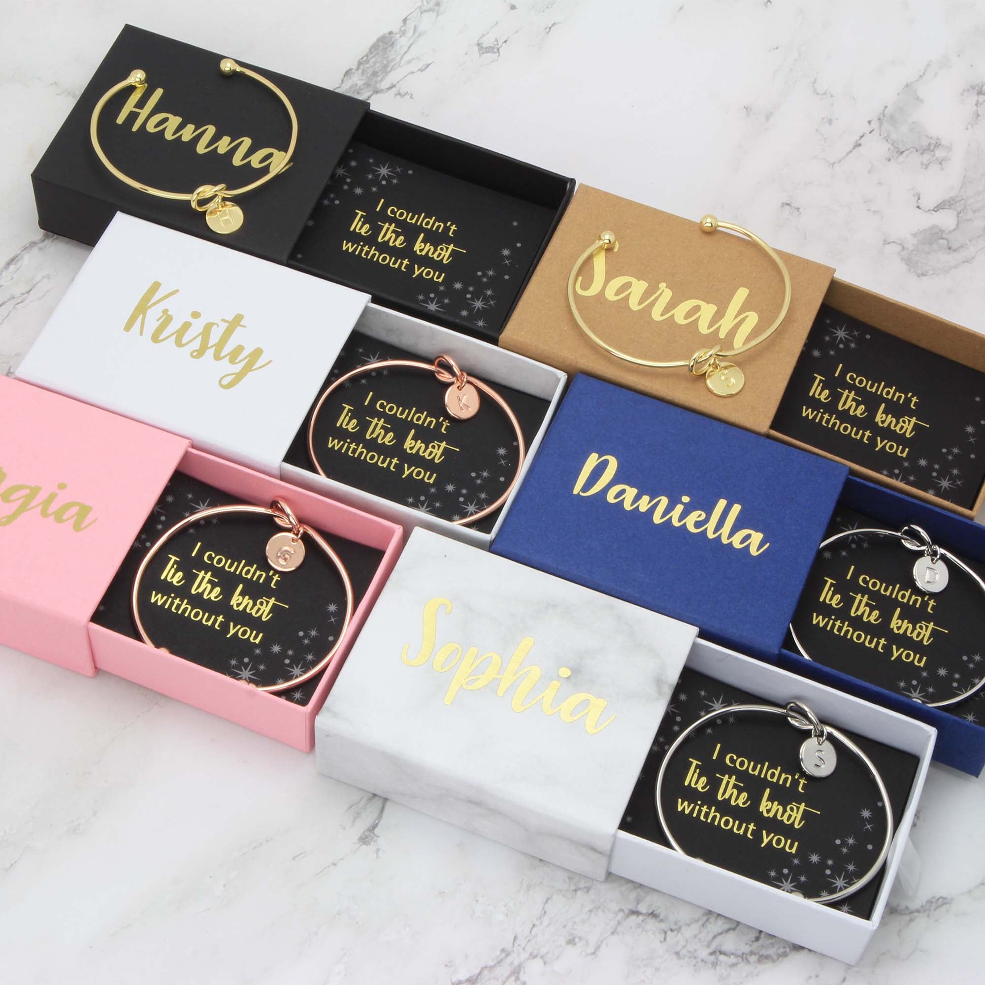 Personalized Initial Bangle Bracelet, Personalised Name