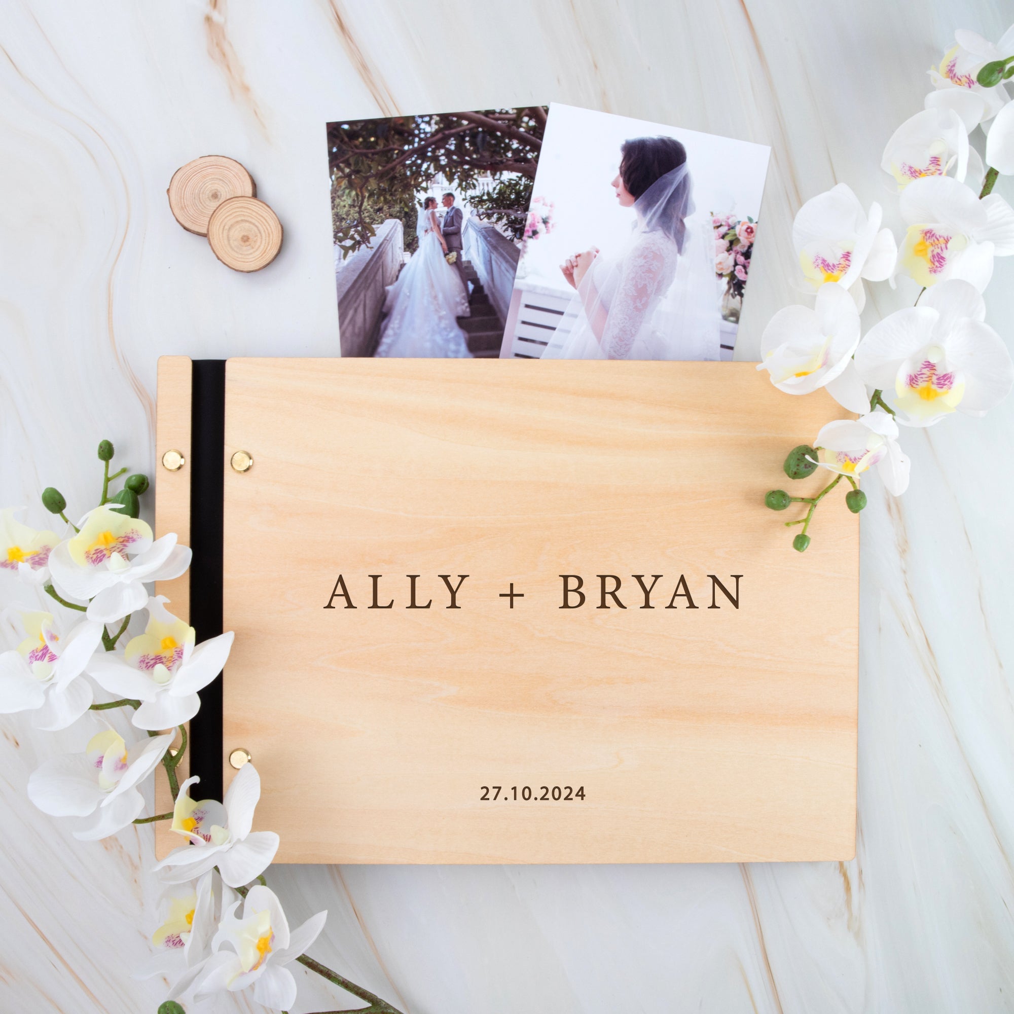 Minimalist Wedding Guest Book – Personalised for Your Special Day - Personalised Guest book - Younique Gifts Melbourne