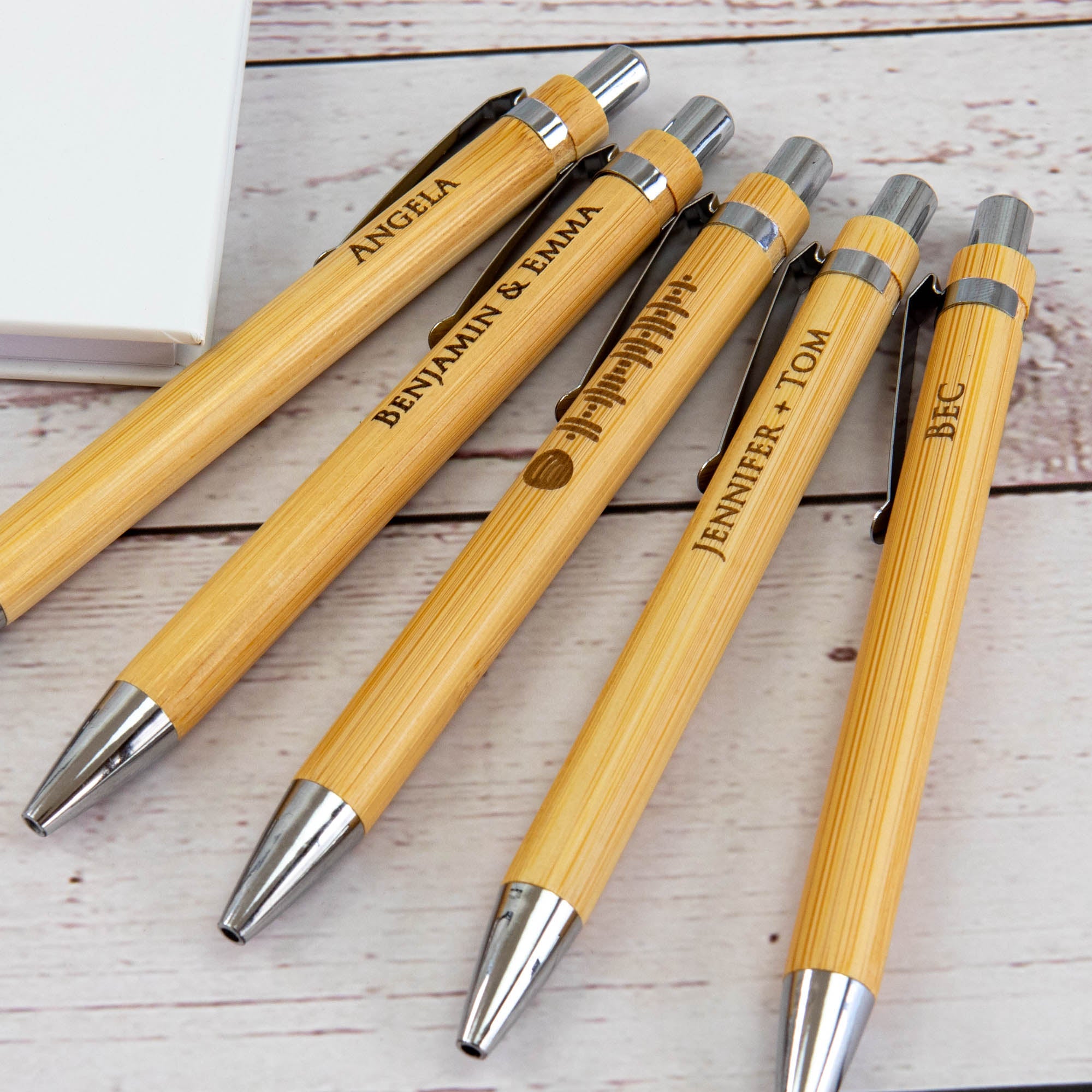 Personalised Bamboo Ball Point Pen, Laser Engraved - Personalised wedding gift - Younique Gifts Melbourne