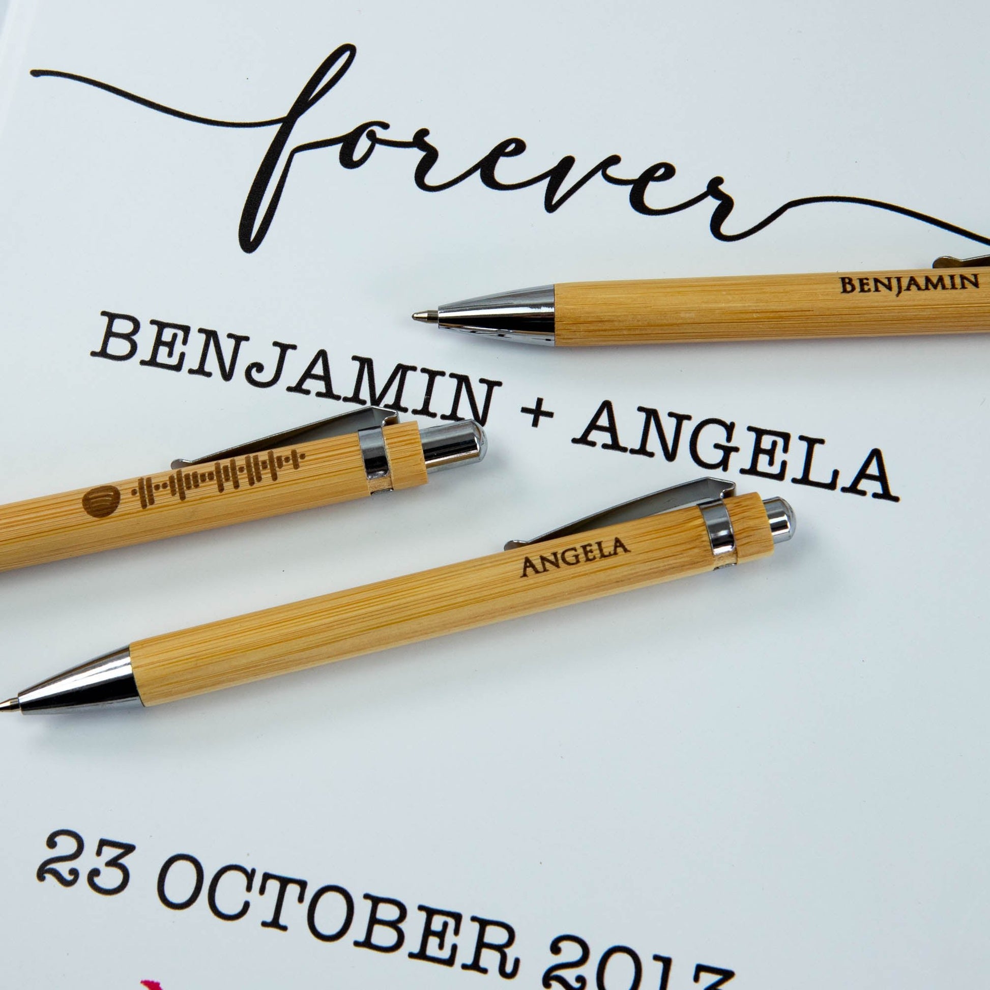 Personalised Bamboo Ball Point Pen, Laser Engraved - Personalised wedding gift - Younique Gifts Melbourne