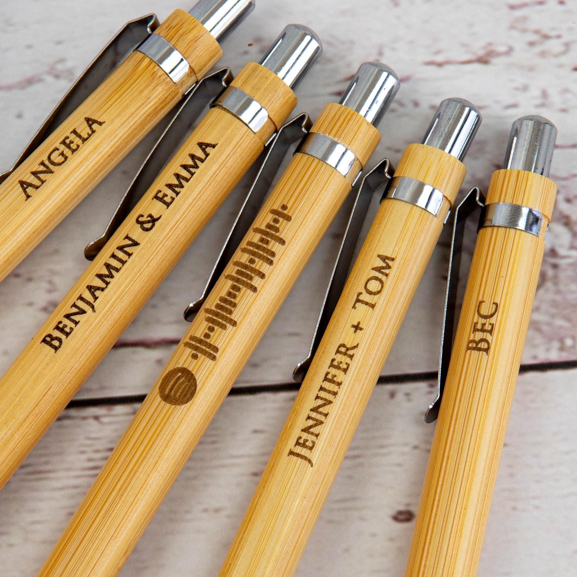 Personalised Bamboo Ball Point Pen, Laser Engraved - Personalised wedding gift - Younique Gifts Melbourne