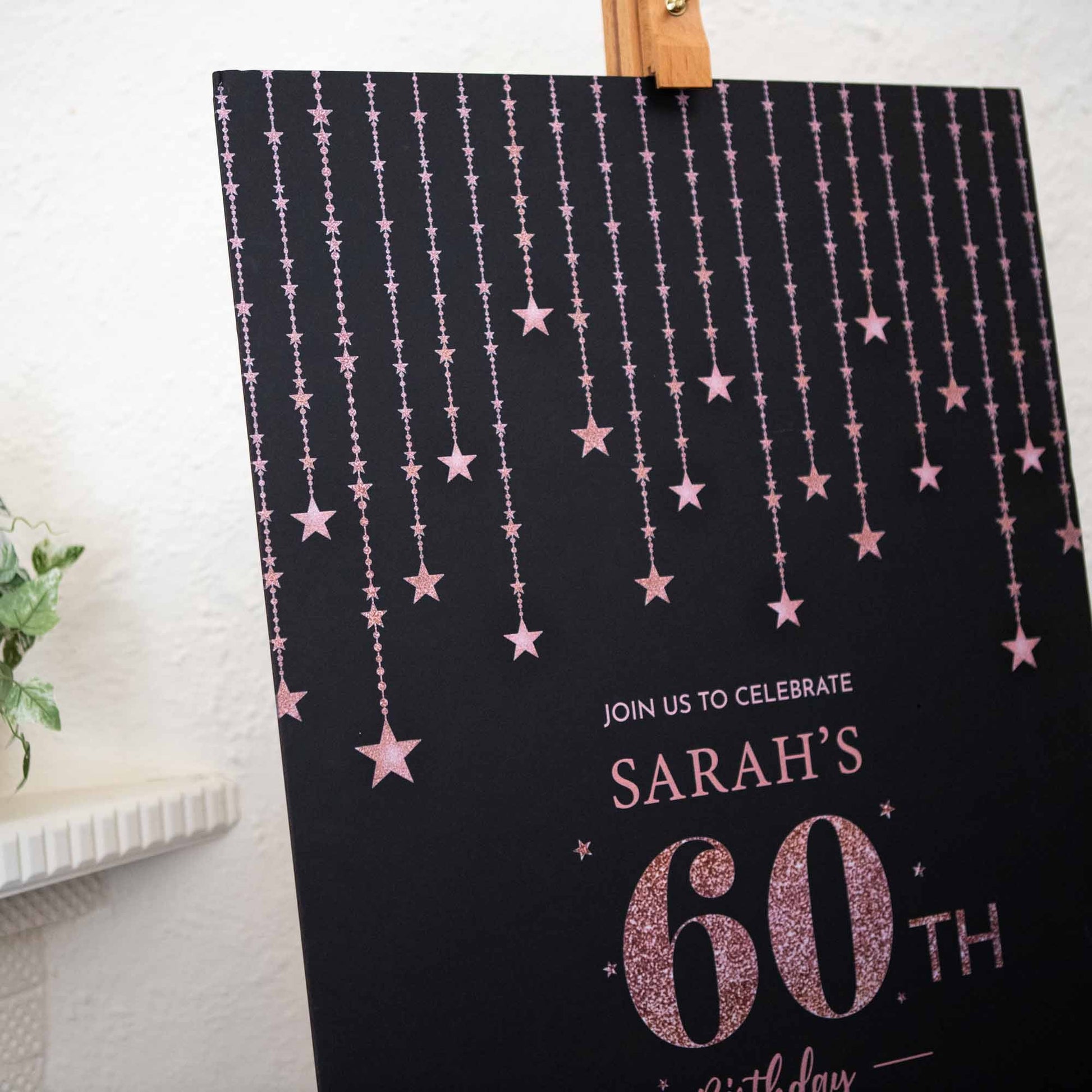 Personalised Birthday Party Welcome Sign | Black Portrait - Personalised welcome sign - Younique Gifts Melbourne