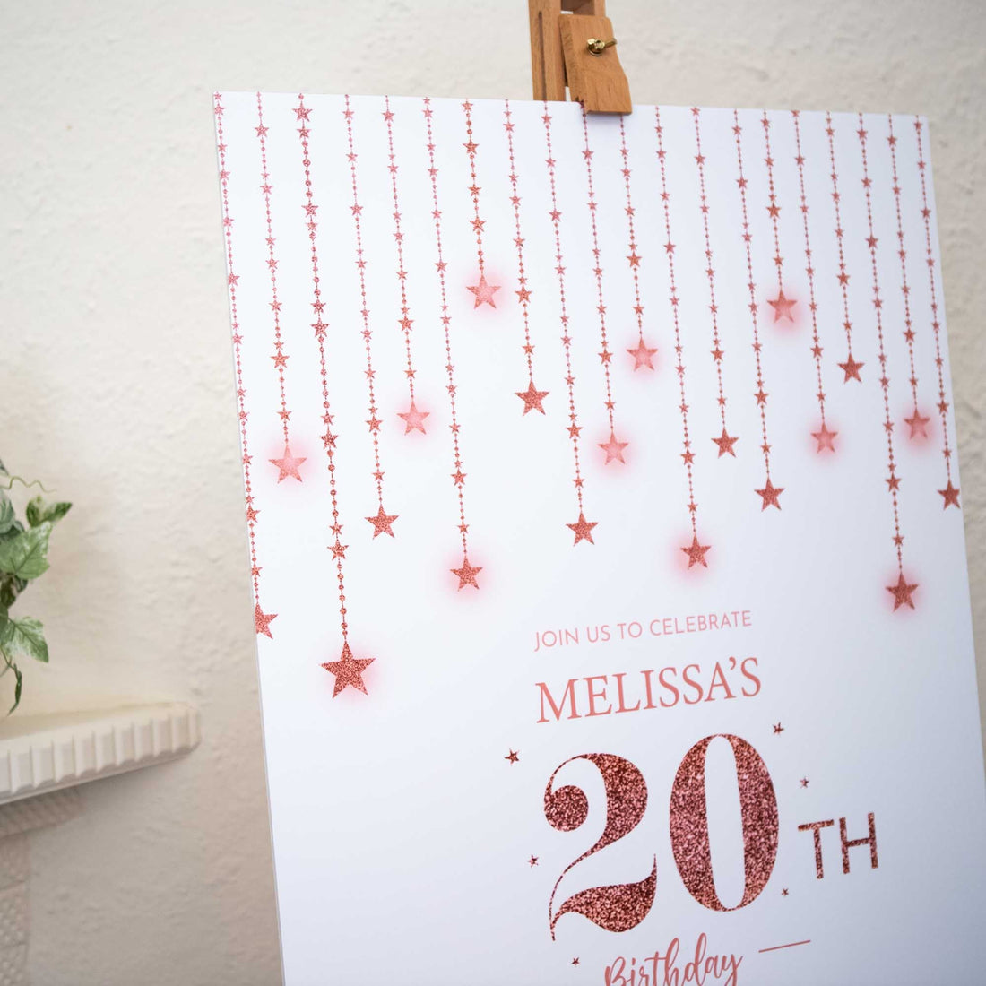 Personalised Birthday Party Welcome Sign | White Portrait - Younique Gifts