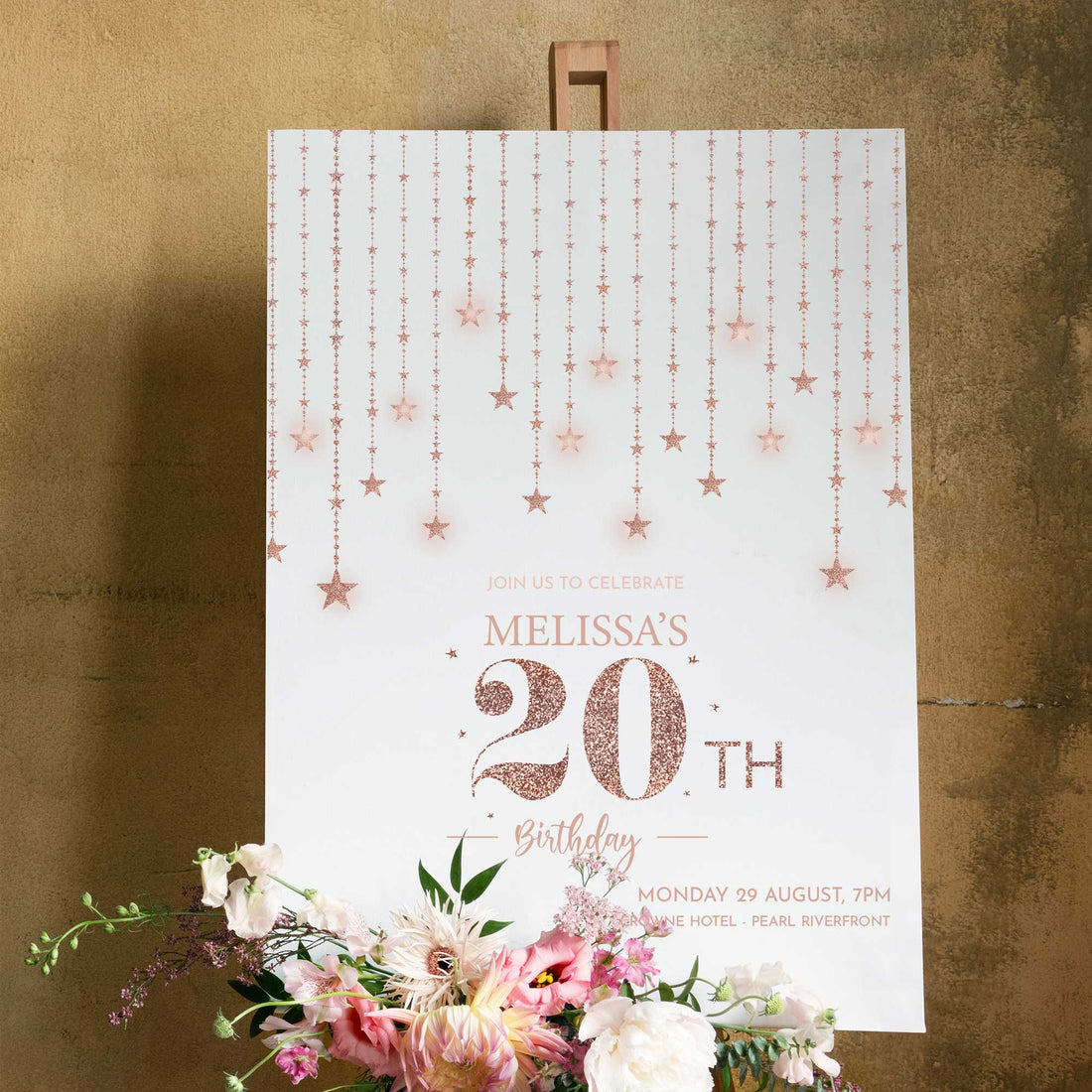 Personalised Birthday Party Welcome Sign | White Portrait - Younique Gifts