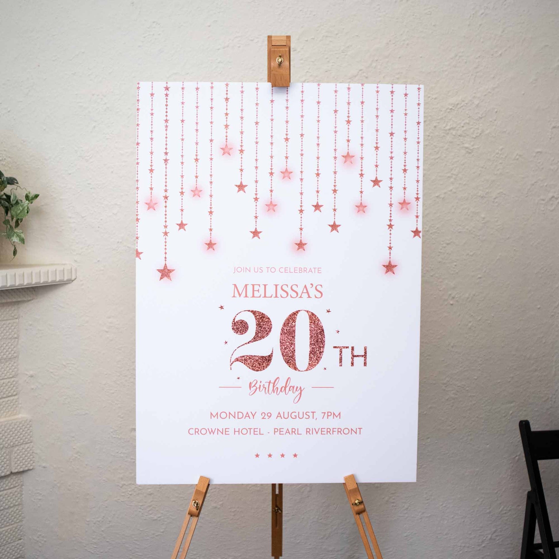 Personalised Birthday Party Welcome Sign | White Portrait - Personalised welcome sign - Younique Gifts Melbourne