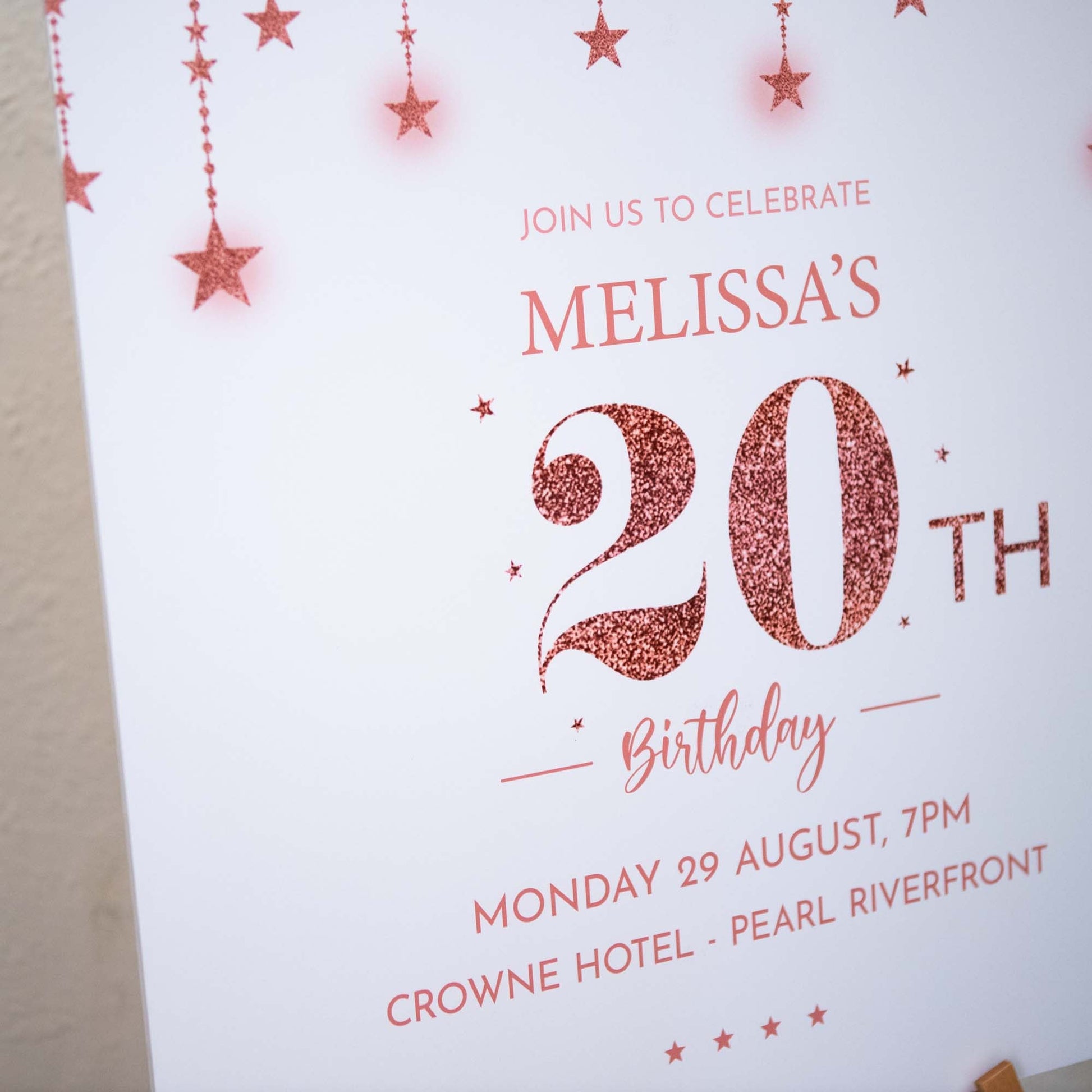 Personalised Birthday Party Welcome Sign | White Portrait - Personalised welcome sign - Younique Gifts Melbourne