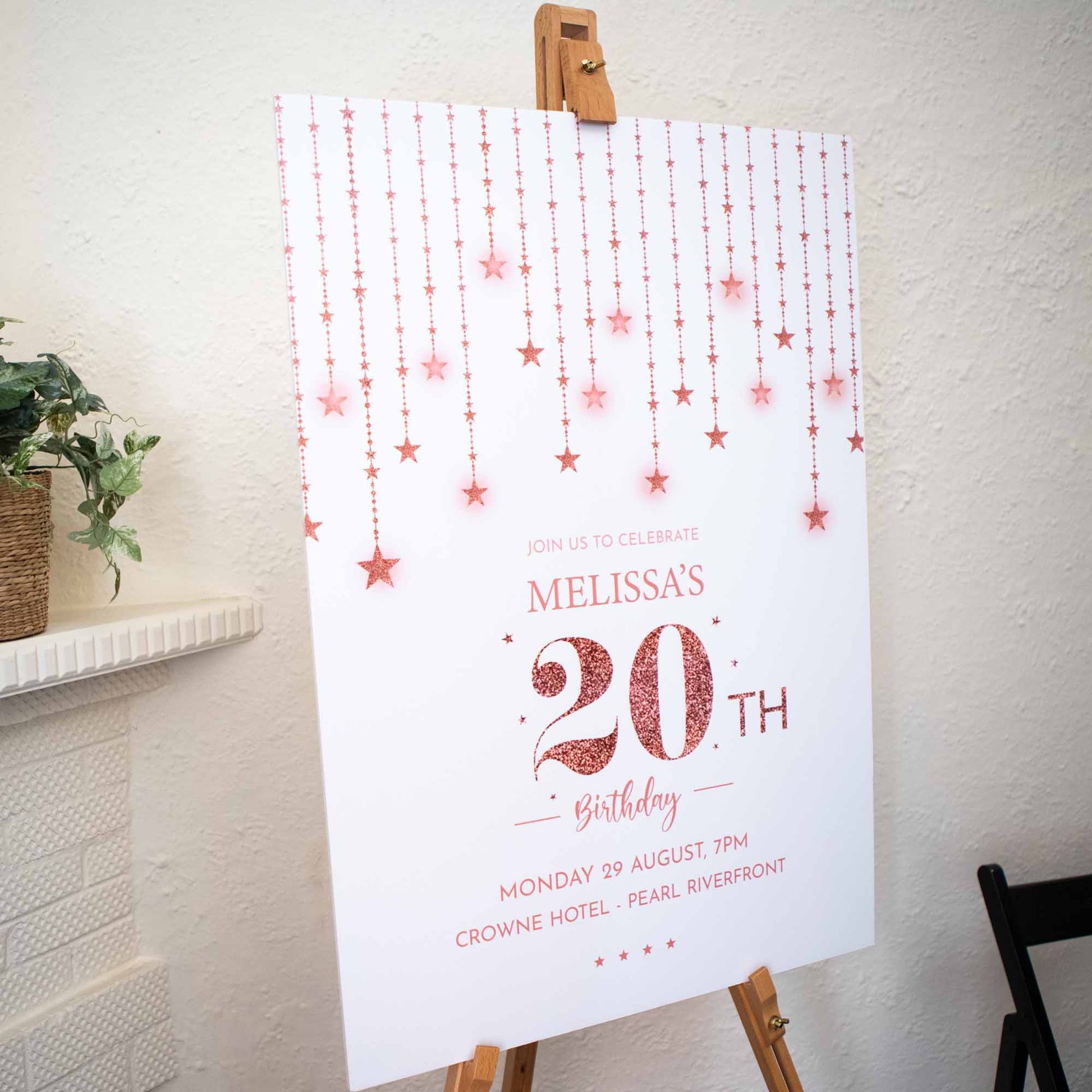 Personalised Birthday Party Welcome Sign | White Portrait - Personalised welcome sign - Younique Gifts Melbourne