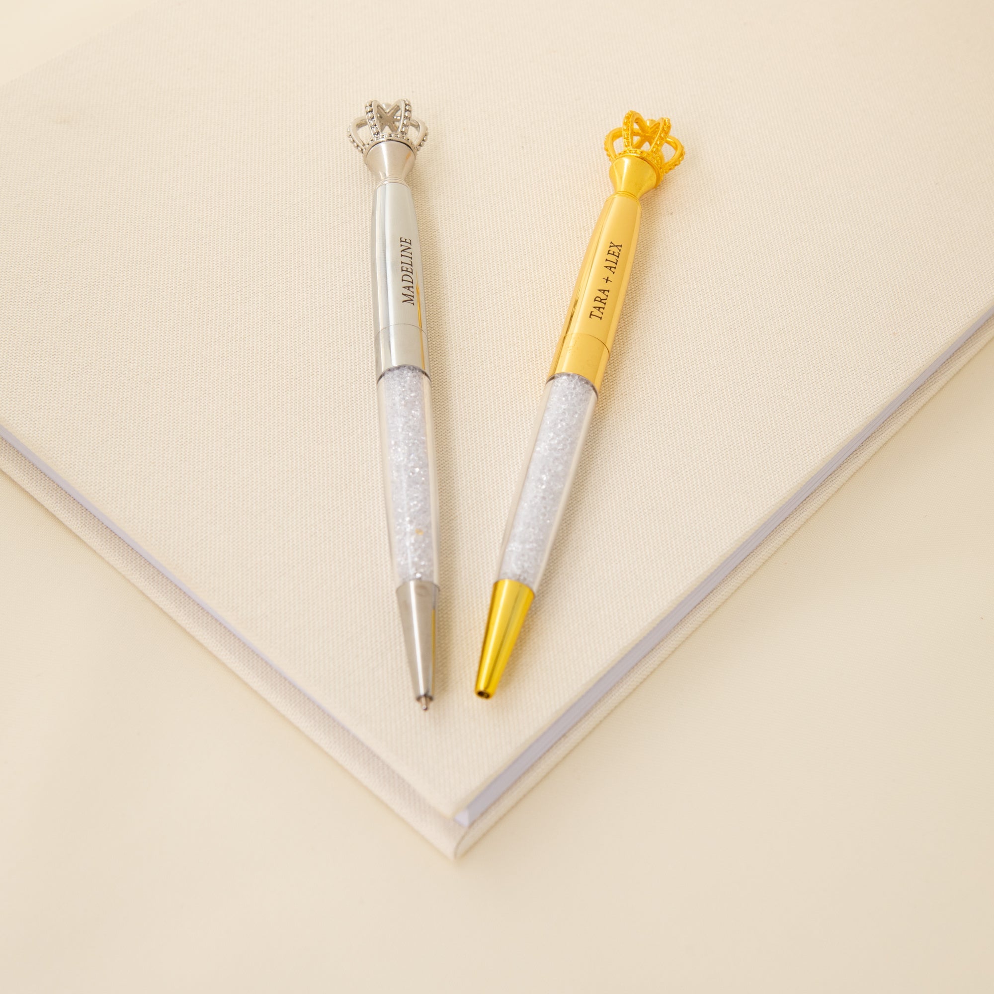 Personalised Crown Pens with Black Ink, Custom Pen for Bridesmaid Wedding Pens, Bridesmaid Gifts, Teacher or Student Gift - Personalised Pen - Younique Gifts Melbourne