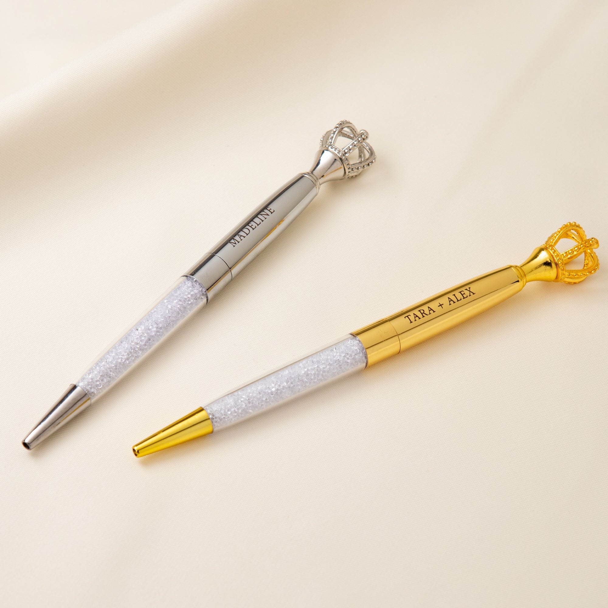 Personalised Crown Pens with Black Ink, Custom Pen for Bridesmaid Wedding Pens, Bridesmaid Gifts, Teacher or Student Gift - Personalised Pen - Younique Gifts Melbourne