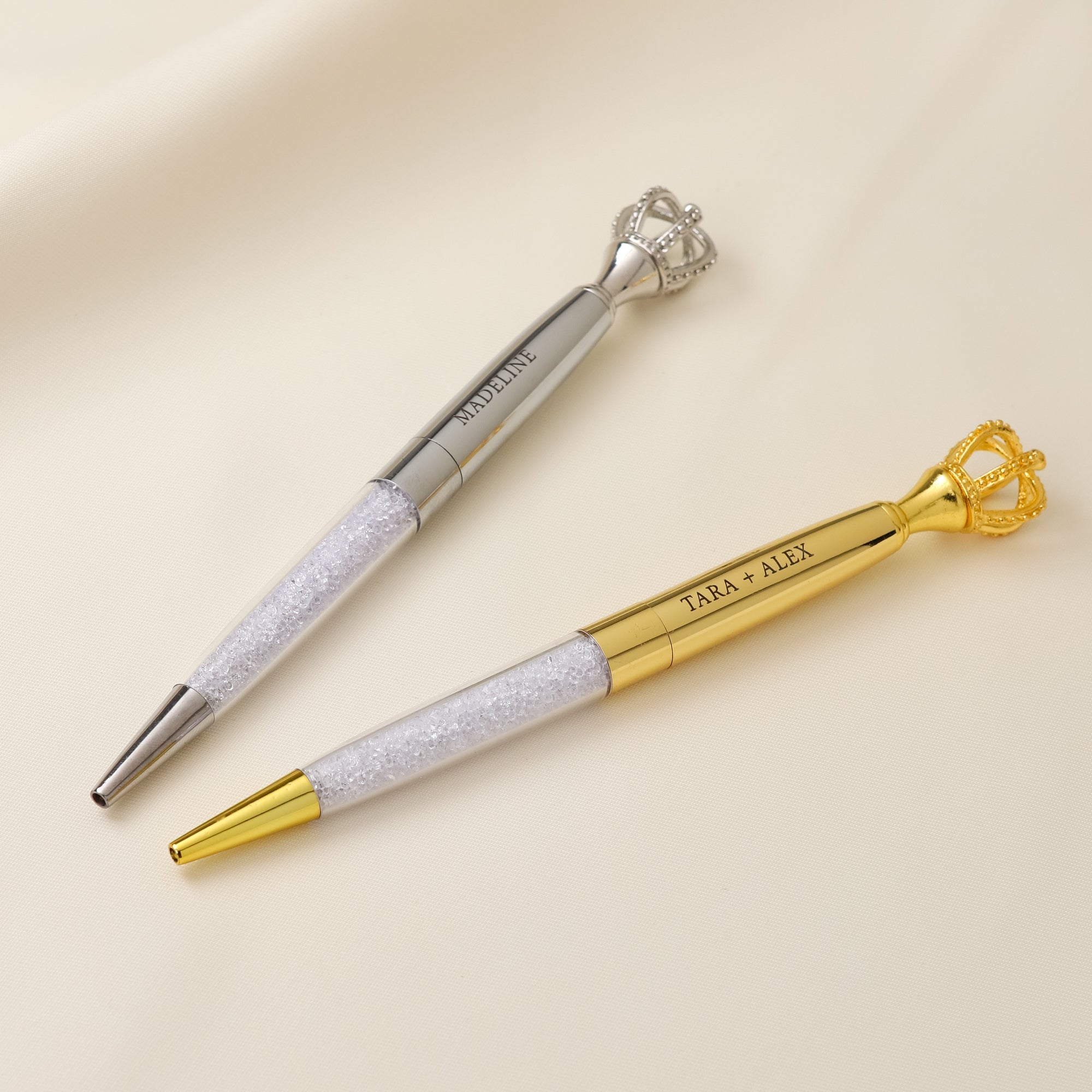 Personalised Crown Pens with Black Ink, Custom Pen for Bridesmaid Wedding Pens, Bridesmaid Gifts, Teacher or Student Gift - Personalised Pen - Younique Gifts Melbourne