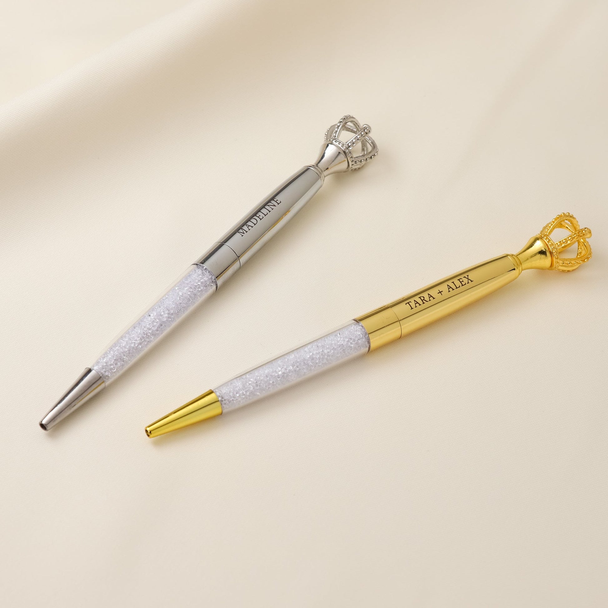 Personalised Crown Pens with Black Ink, Custom Pen for Bridesmaid Wedding Pens, Bridesmaid Gifts, Teacher or Student Gift - Personalised Pen - Younique Gifts Melbourne