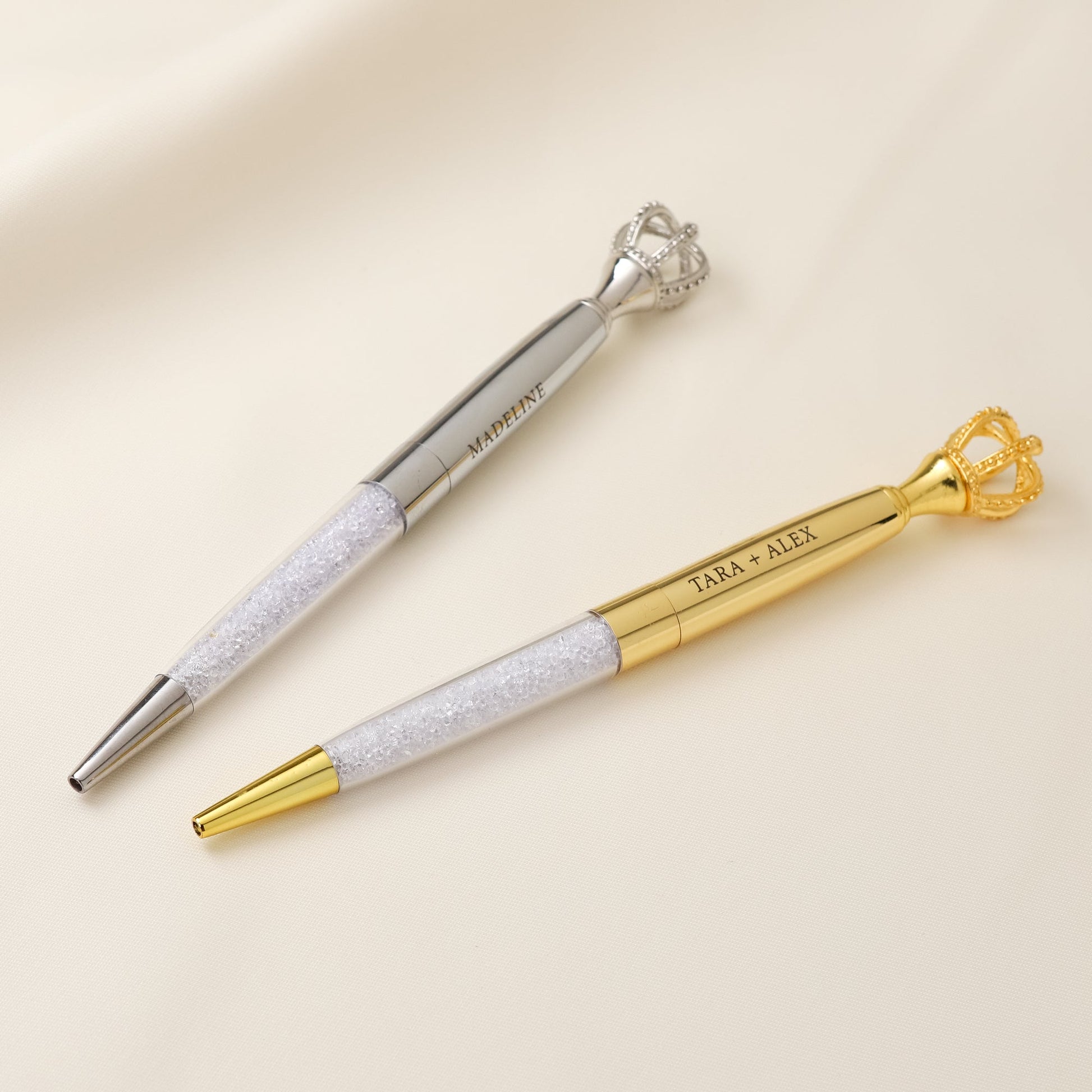Personalised Crown Pens with Black Ink, Custom Pen for Bridesmaid Wedding Pens, Bridesmaid Gifts, Teacher or Student Gift - Personalised Pen - Younique Gifts Melbourne