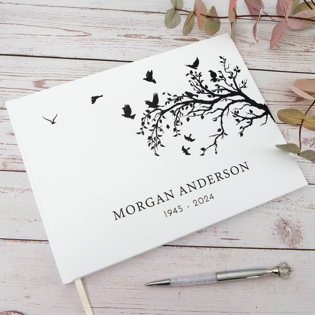 Personalised Memorial Remembrance Guest Book - Personalised Guest book - Younique Gifts Melbourne