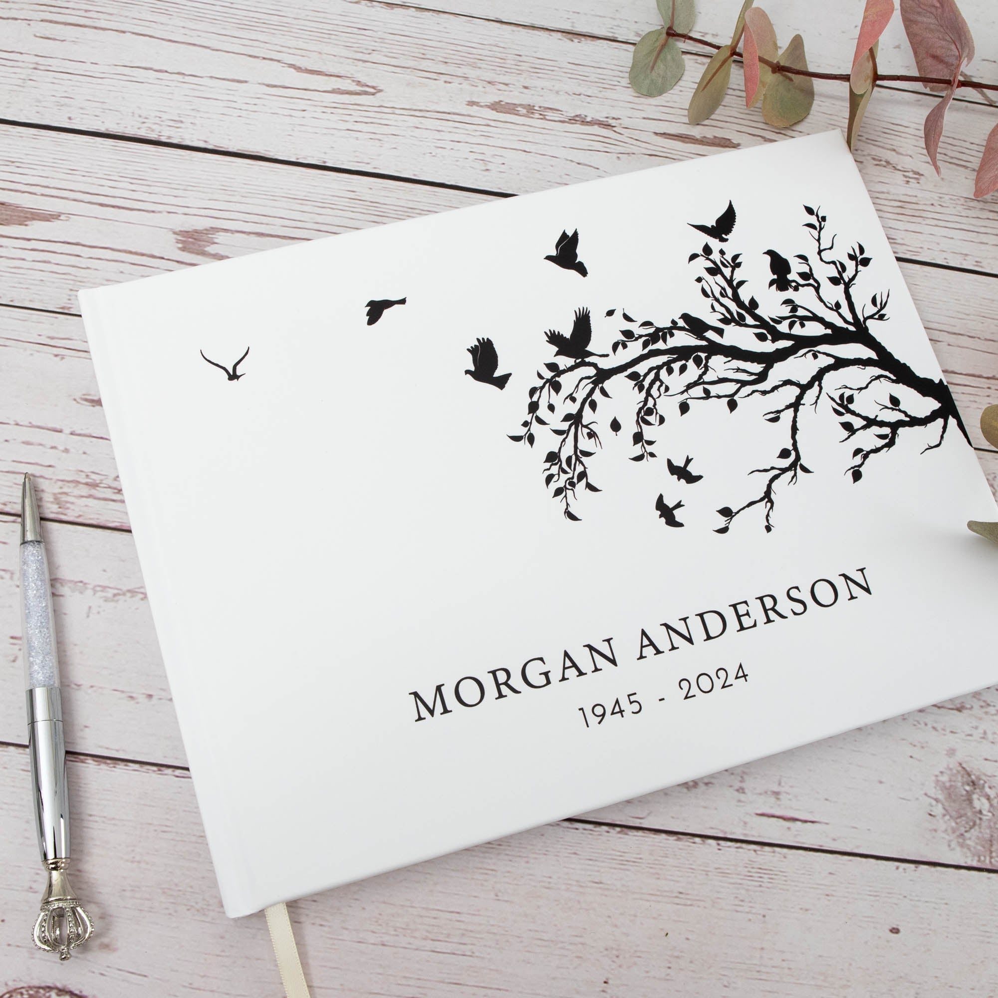 Personalised Memorial Remembrance Guest Book - Personalised Guest book - Younique Gifts Melbourne
