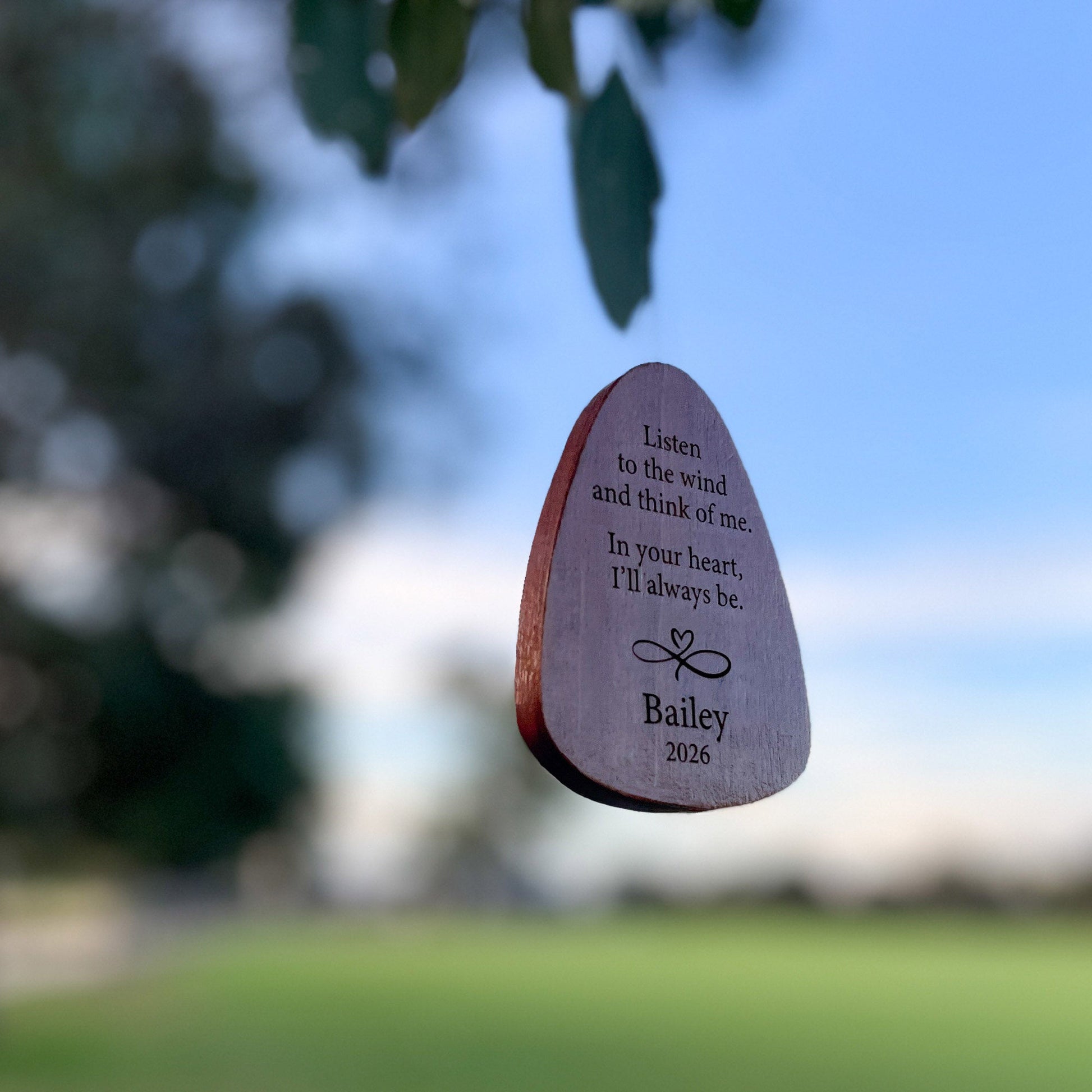 Personalised Pet Loss Gift, Custom Memorial Wind Chime with a photo - Younique Gifts